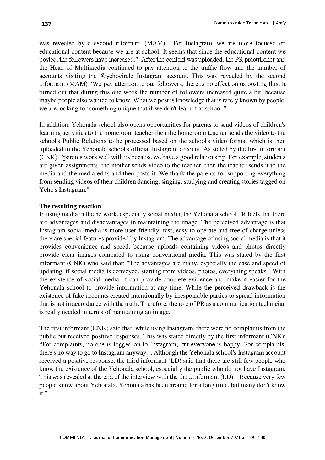 juris Communication Technician One of the Roles of Yehonala School Public Relations in Maintaining Image