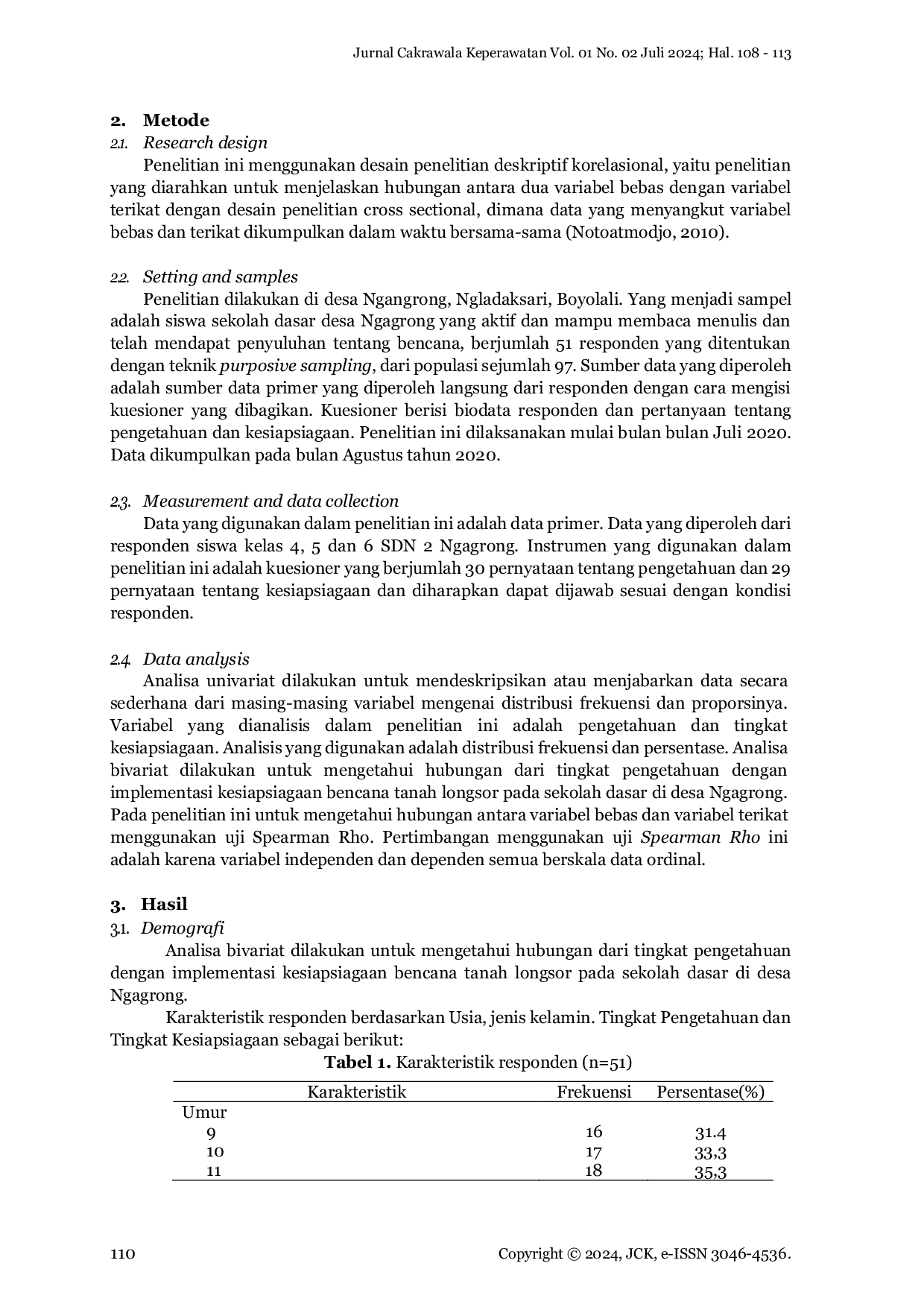 JURIS TINGKAT HUBUNGAN PENGETAHUAN TANAH KESIAPSIAGAAN MENGHADAPI BENCANA LONGSOR PADA SISWA SEKOLAH DASAR DI DESA NGAGRONG KECAMATAN GLADAGSARI KABUPATEN BOYOLALI DENGAN