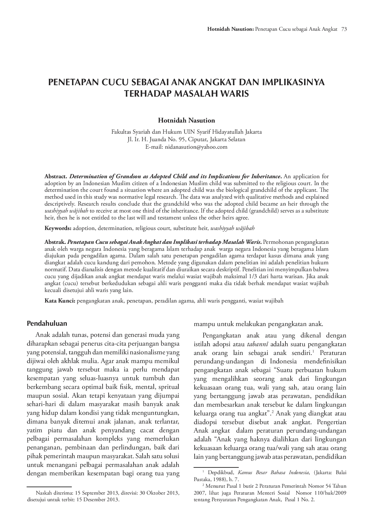 juris Penetapan Cucu Sebagai Anak Angkat