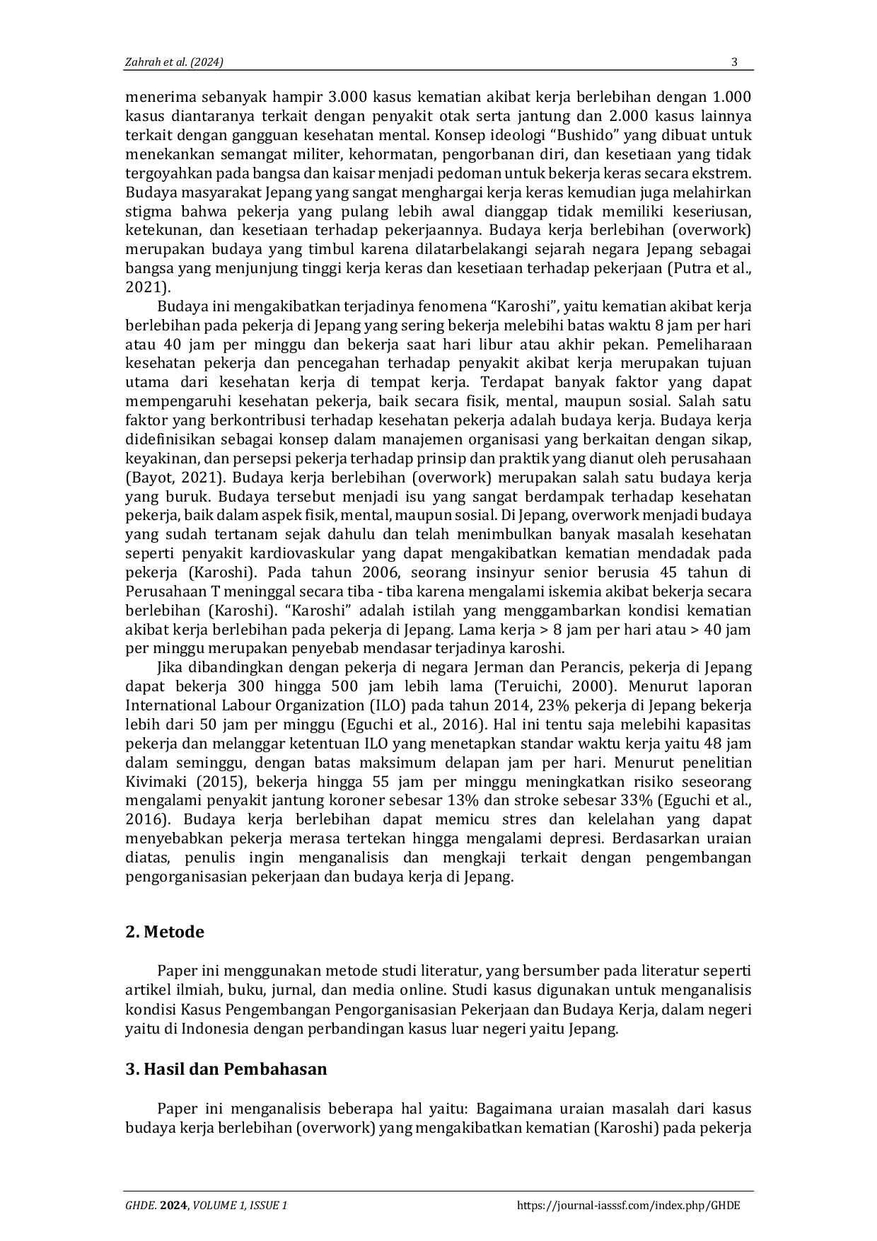 JURIS Manajemen kesehatan kerja dan penyakit akibat kerja studi kasus pengembangan pengorganisasian pekerjaan dan budaya kerja