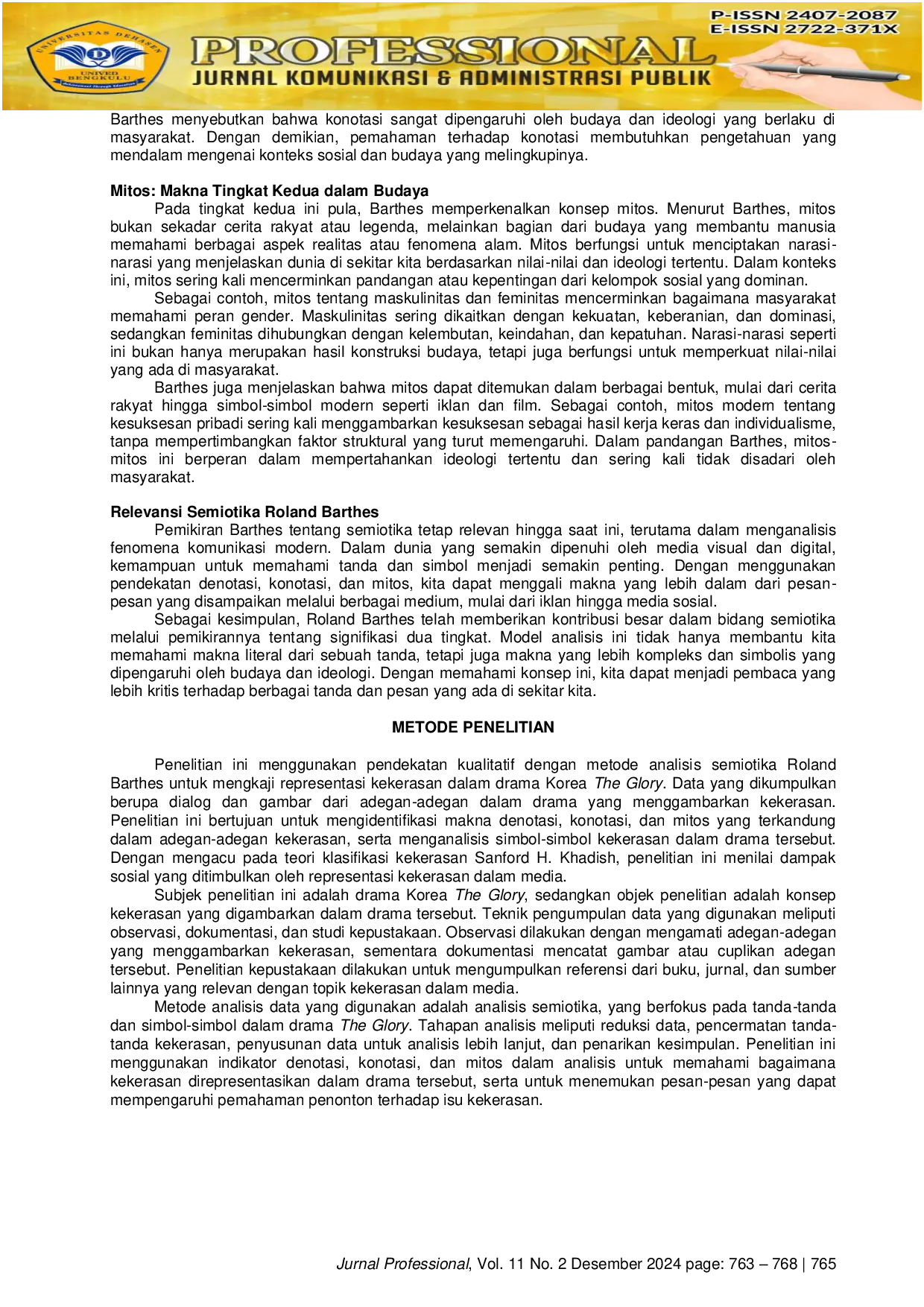 JURIS Representasi Kekerasan Dalam Drama Korea The Glory Analisis Semiotika Roland Barthes