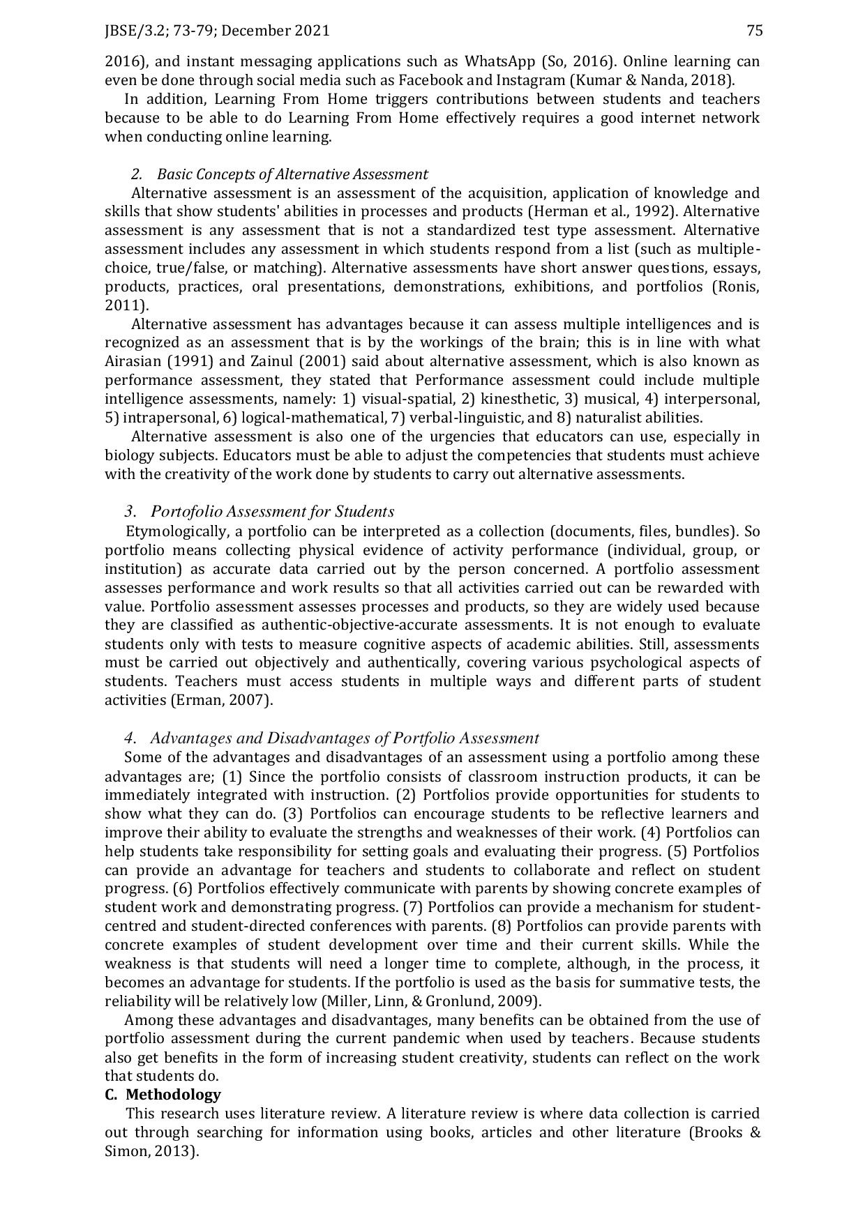 JURIS The Use of Web Based Portfolio as Alternatife Assesment in Biology Learning