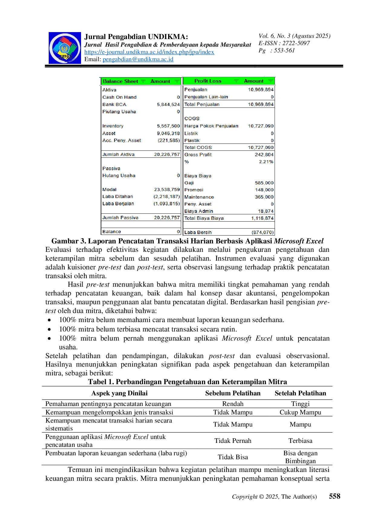 JURIS Optimalisasi Pengelolaan Keuangan UMKM melalui Digitalisasi Pencatatan Transaksi Harian