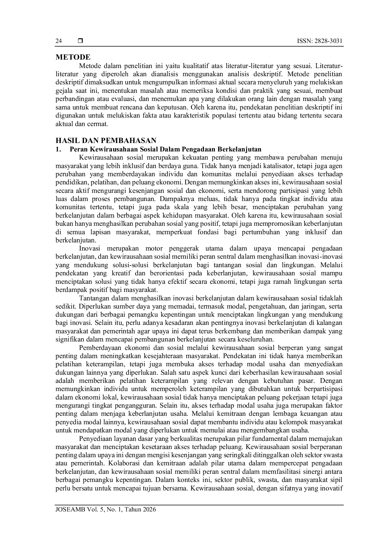 JURIS Peranan Kewirausahaan Sosial Dalam Mendorong Pengadaan Berkelanjutan