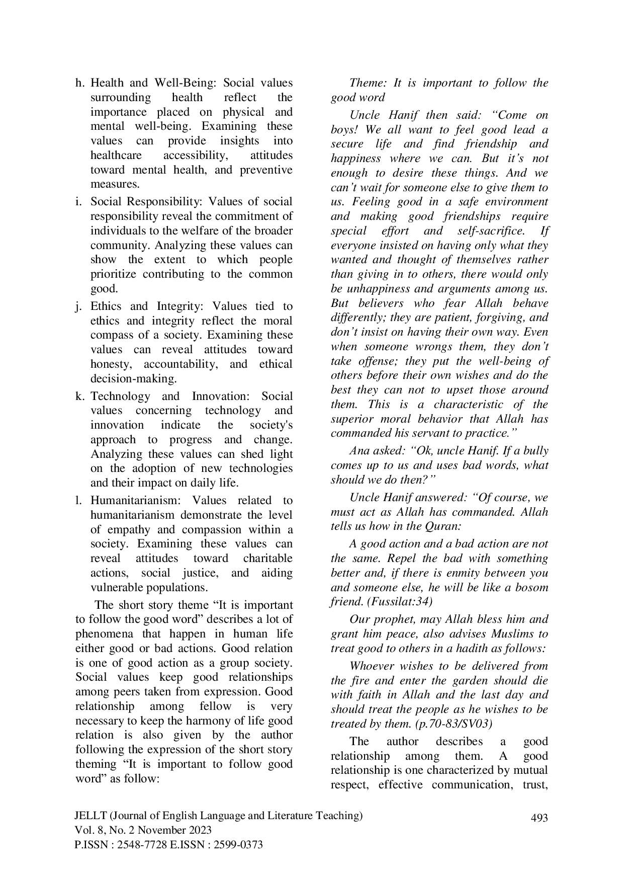 JURIS A Short Story in English for Children Written by Harun Yahya Exploring the Educational Values