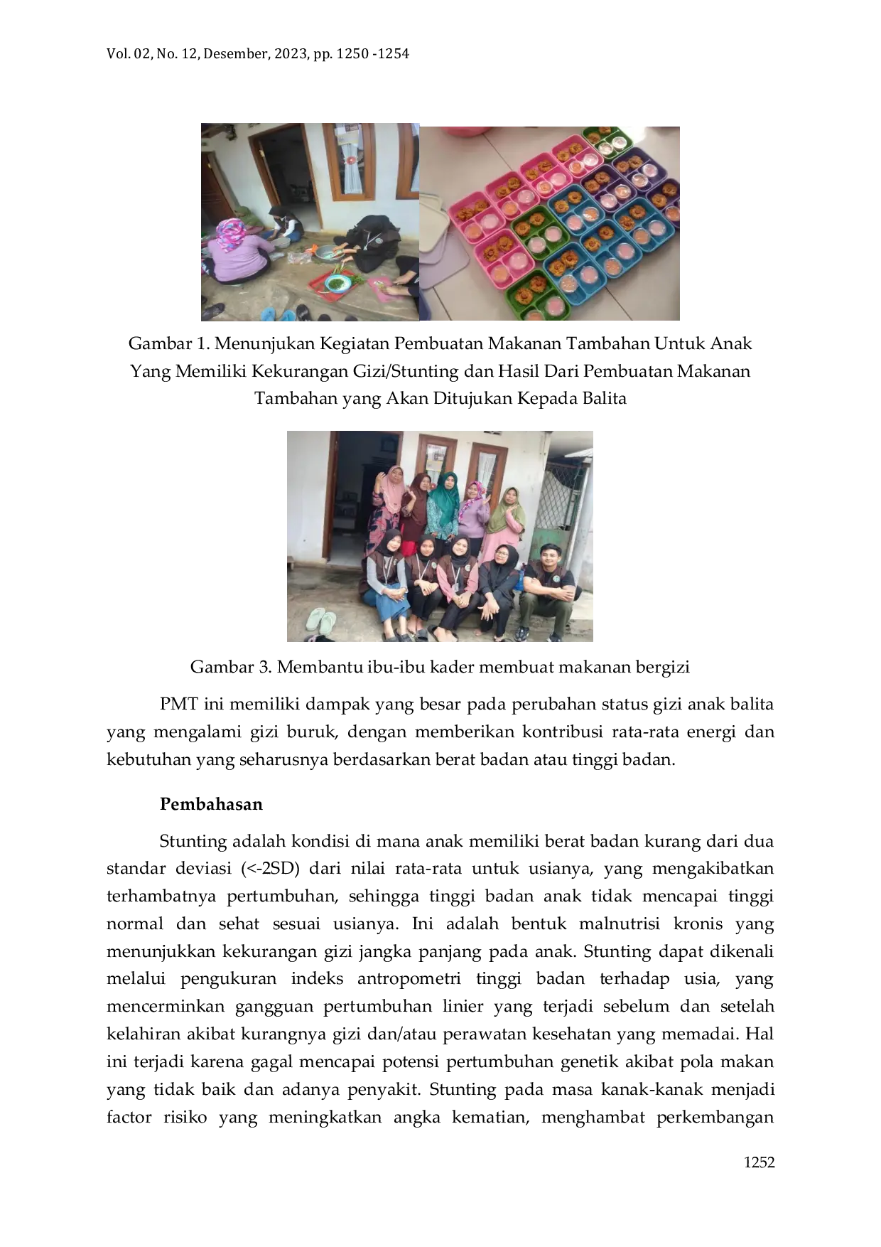 JURIS Pemberian Makanan Tambahan Sebagai Upaya Pencegahan Stunting di Desa Undrus Binangun