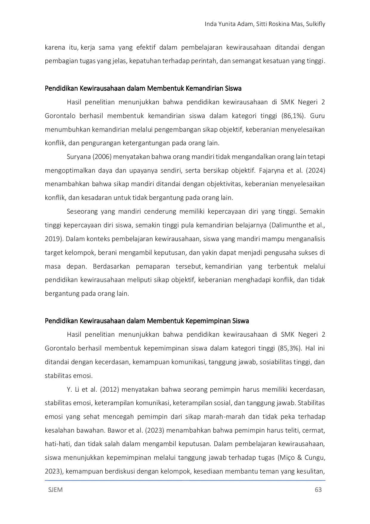 JURIS Implementasi Pendidikan Kewirausahaan Dalam Membentuk Jiwa Wirausaha Pada Siswa