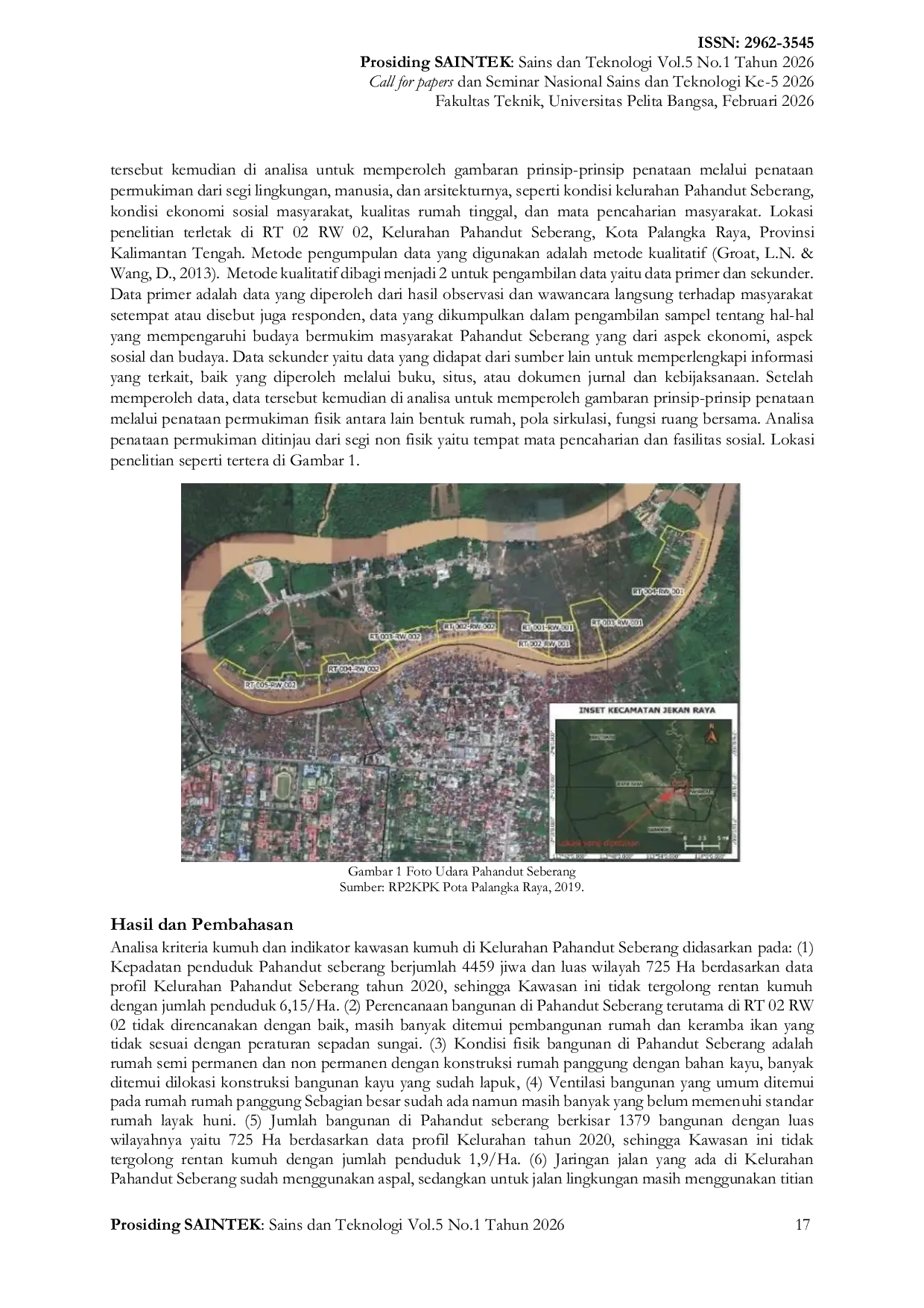 JURIS Prinsip Prinsip Penataan Permukiman Tepian Sungai Kahayan Kelurahan Pahandut Seberang