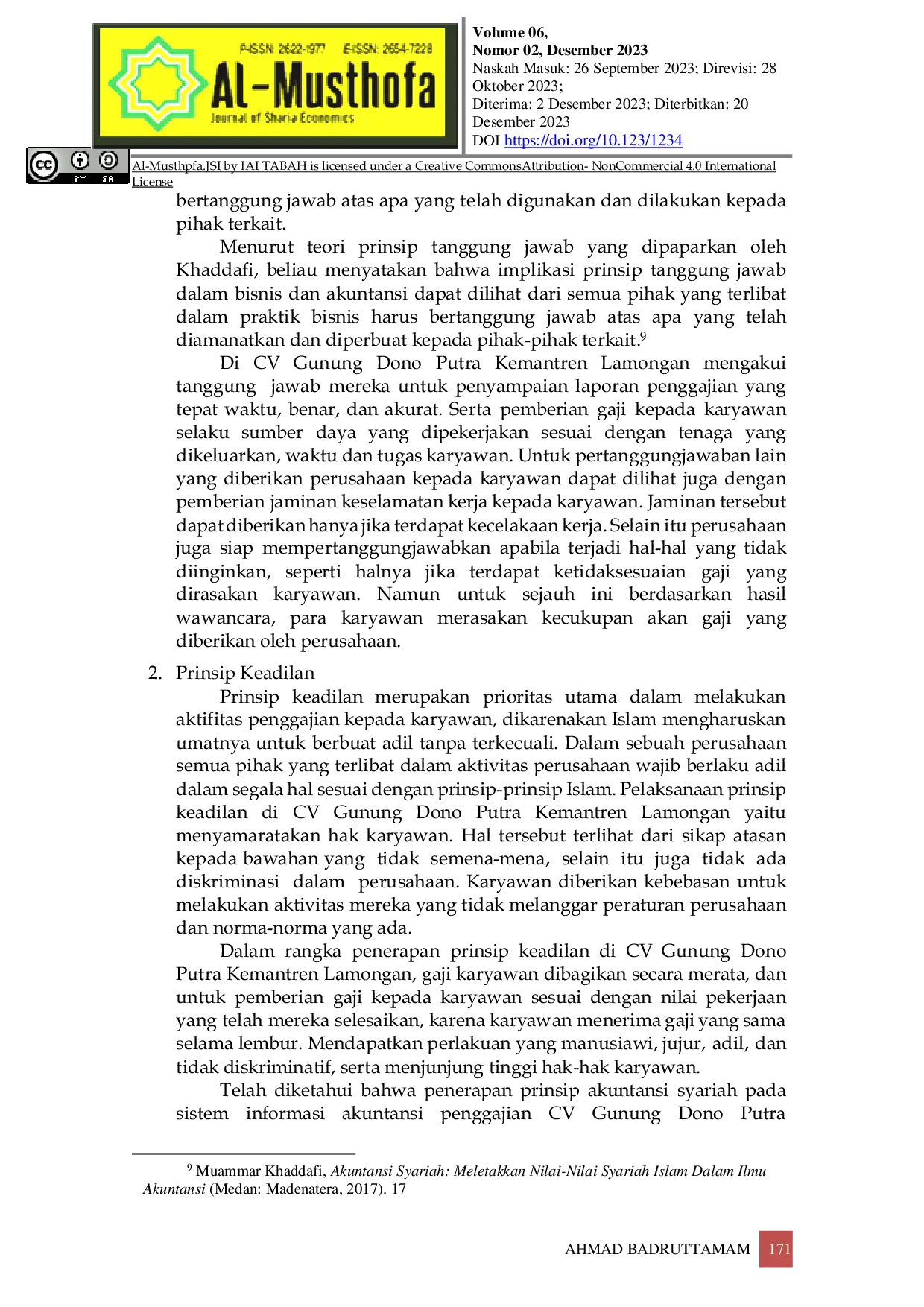 JURIS Perspektif Akuntansi Syariah Atas Sistem Informasi Akuntansi Penggajian Karyawan Di Cv Gunung Dono Putra Kemantren LamonganPerspektif Akuntansi Syariah Atas Sistem Informasi Akuntansi Penggajian Karya