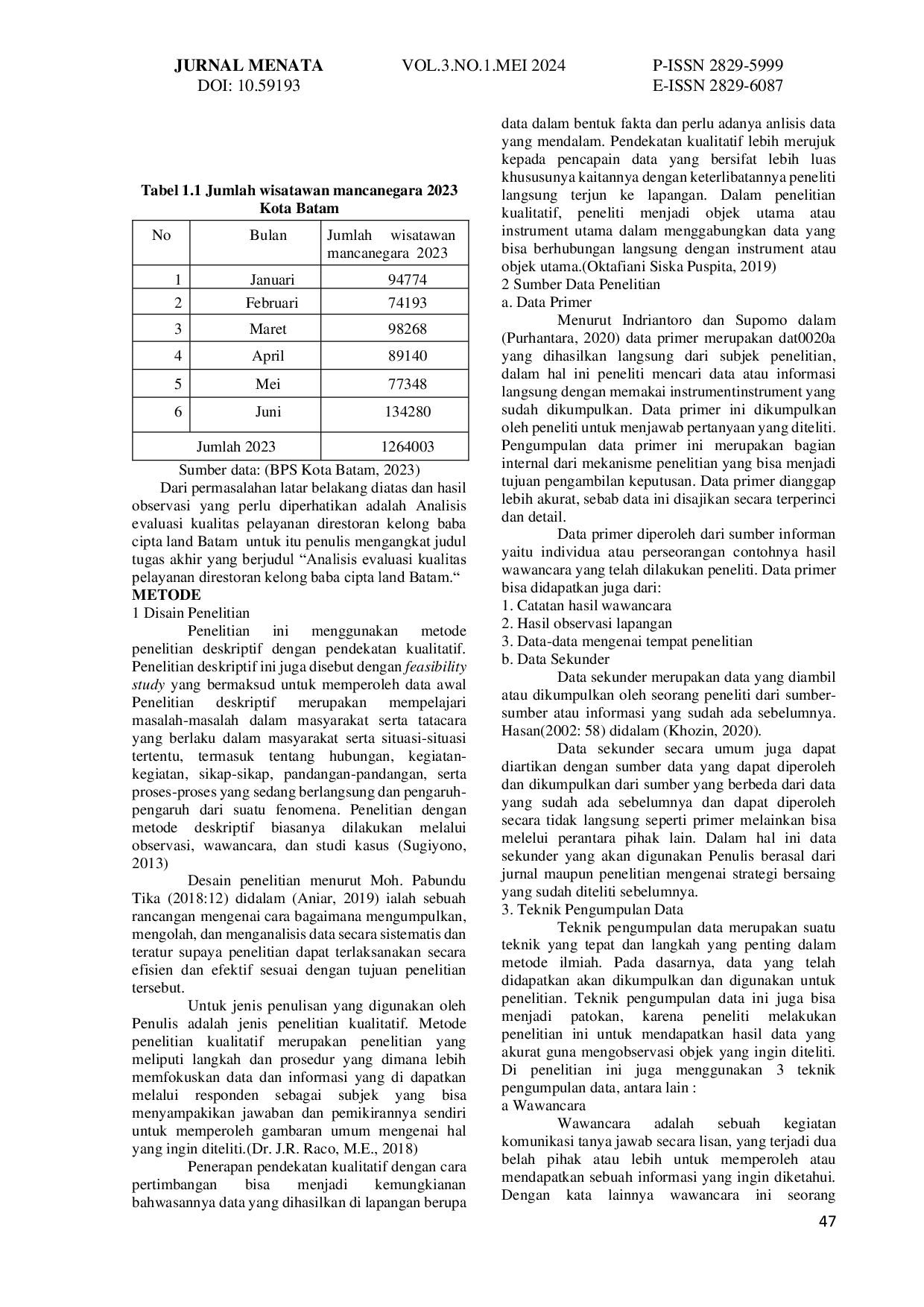 JURIS Analisis Kualitas Pelayanan di Restoran Kelong Baba Kota Batam