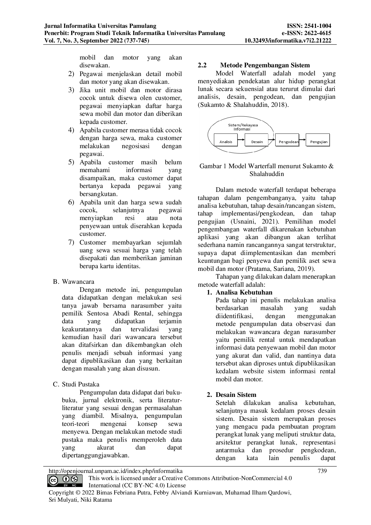 JURIS Perancangan Aplikasi Rental Mobil dan Motor Berbasis Web Di Sentosa Abadi Rental