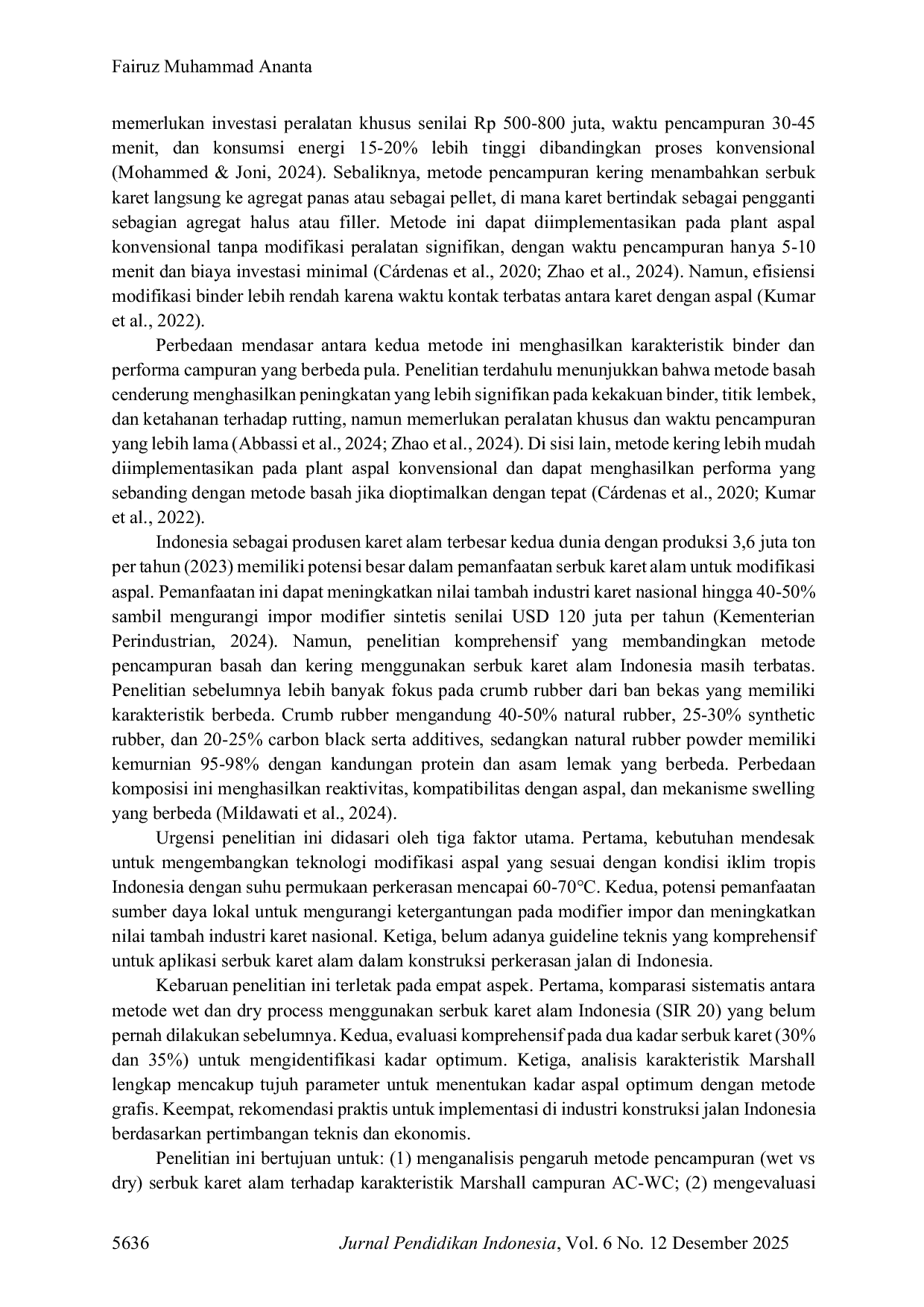 JURIS Pengaruh Metode Pencampuran Wet Vs Dry Serbuk Karet Alam Terhadap Karakteristik Binder dan Performa AC WC