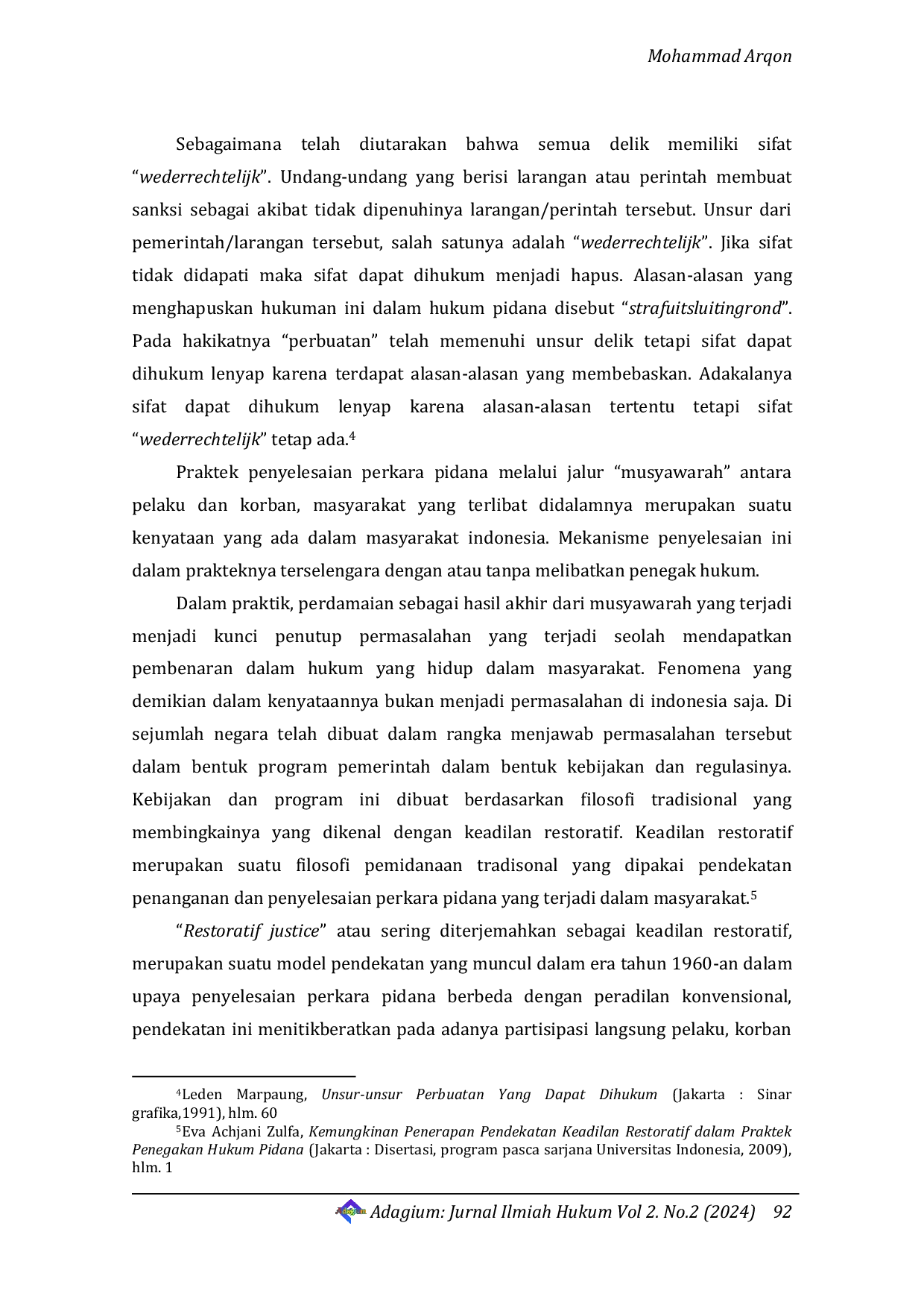 JURIS Penerapan Restoratif Justice dalam Kecelakaan Lalu Lintas