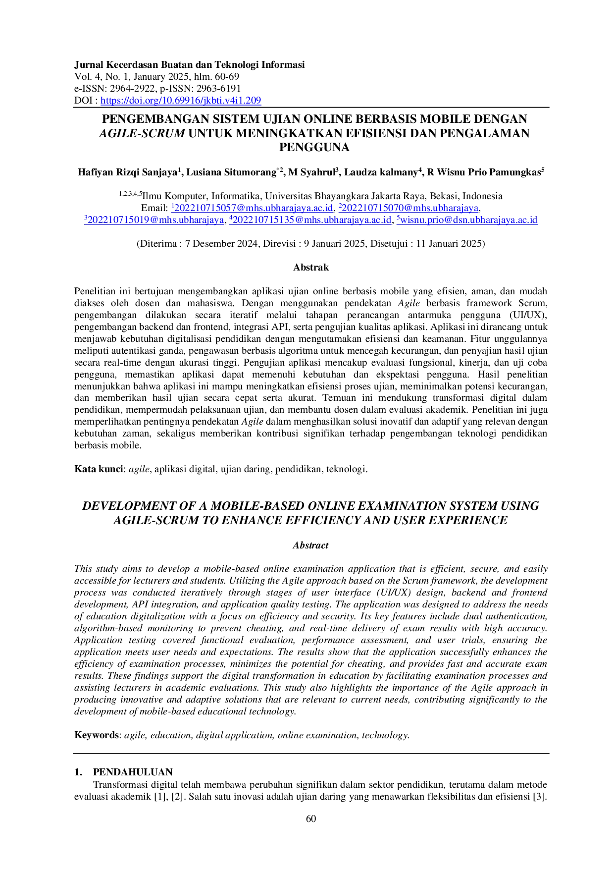 juris Pengembangan Sistem Ujian Online Berbasis Mobile Dengan Agile Scrum Untuk Meningkatkan Efisiensi Dan Pengalaman Pengguna