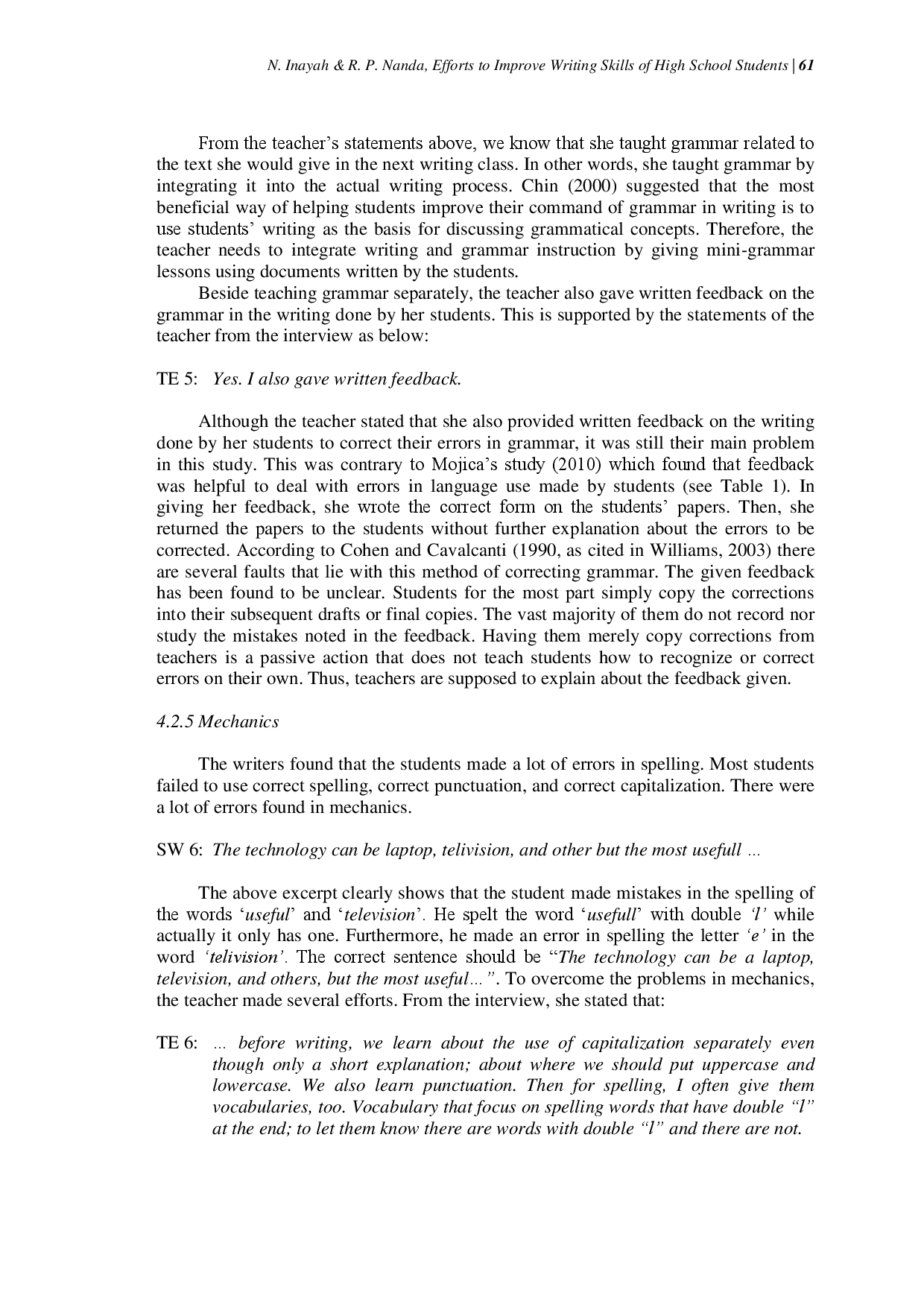 juris Efforts to Improve Writing Skills of High School Students