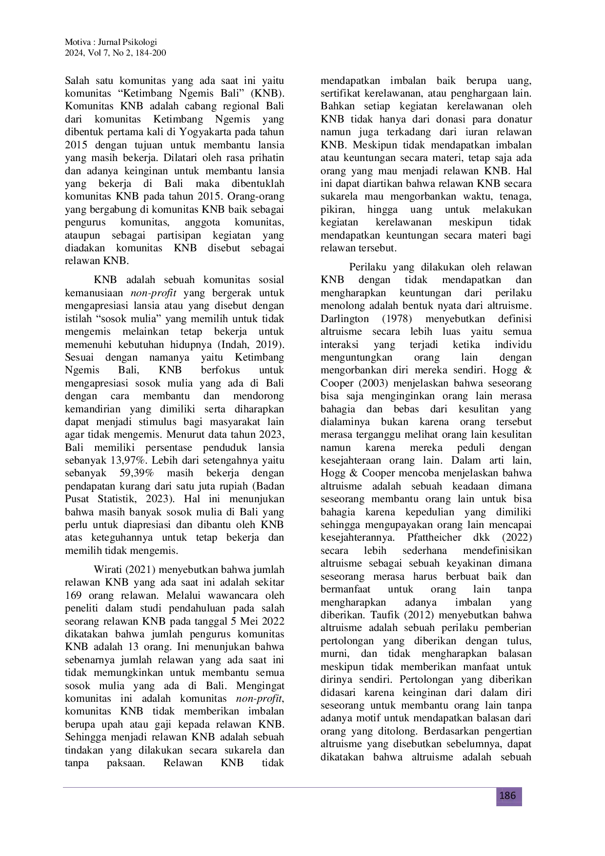 JURIS Altruisme Pada Relawan Komunitas Ketimbang Ngemis Bali KNB