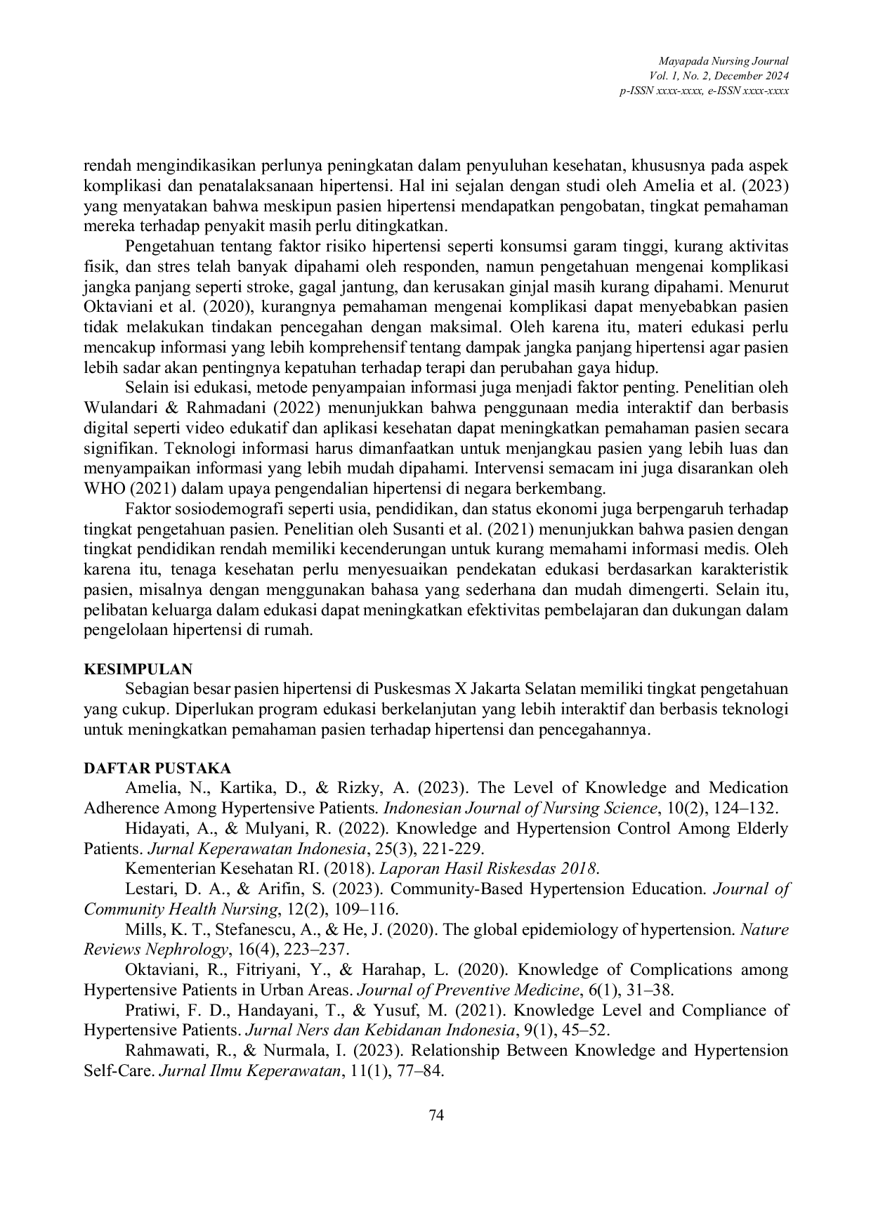 JURIS Gambaran Tingkat Pengetahuan Pasien Hipertensi