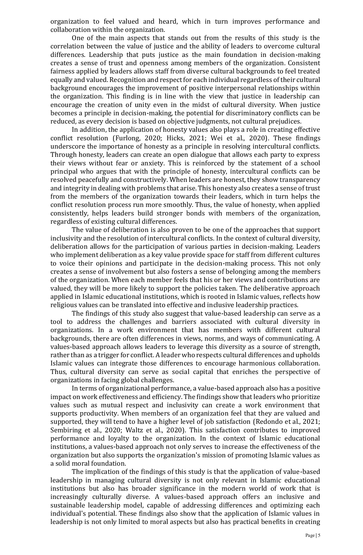 JURIS Values Based Leadership Approach In Managing Cultural Diversity In Islamic Educational Institutions