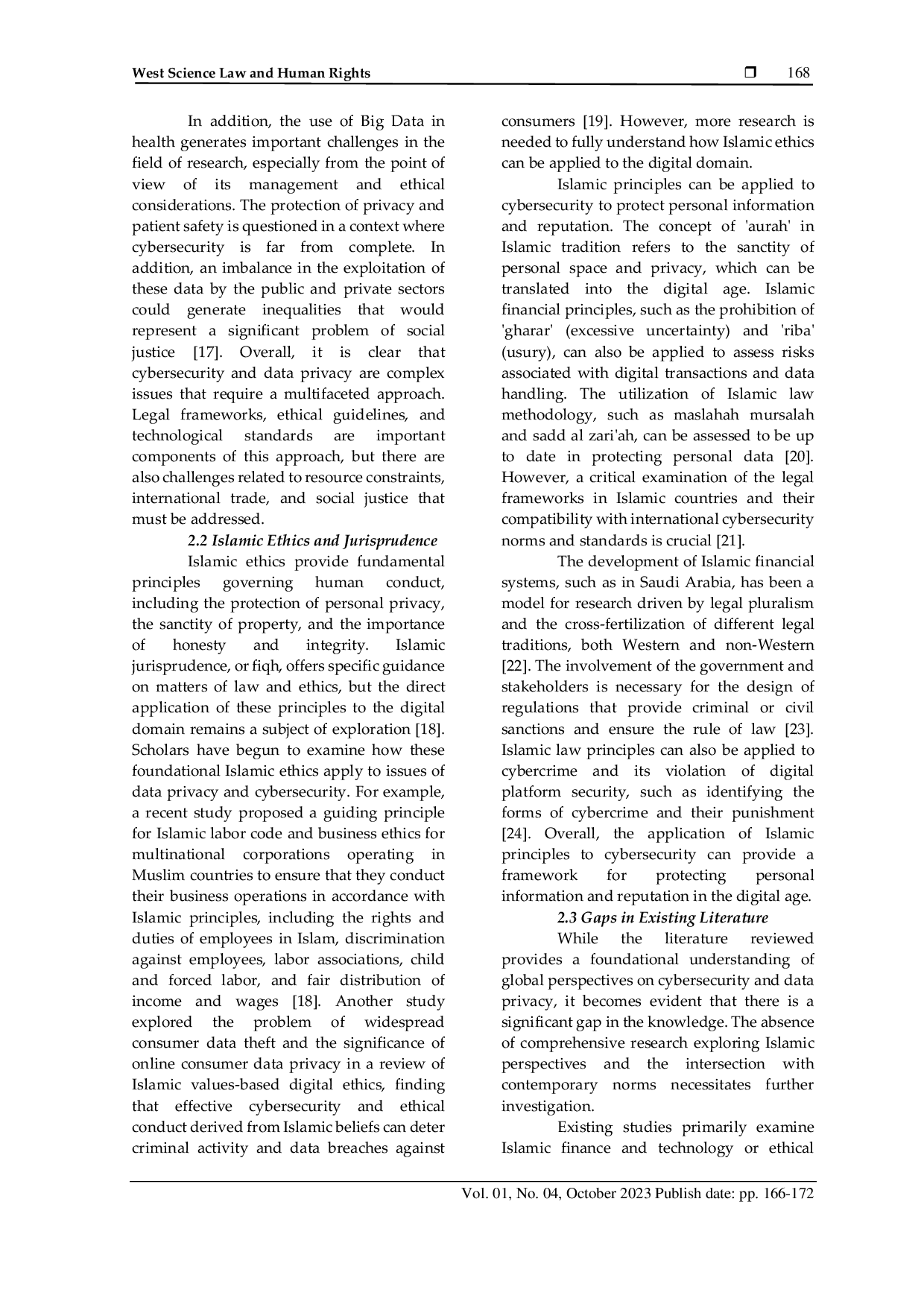 JURIS Islamic Perspectives on Cybersecurity and Data Privacy Legal and Ethical Implications