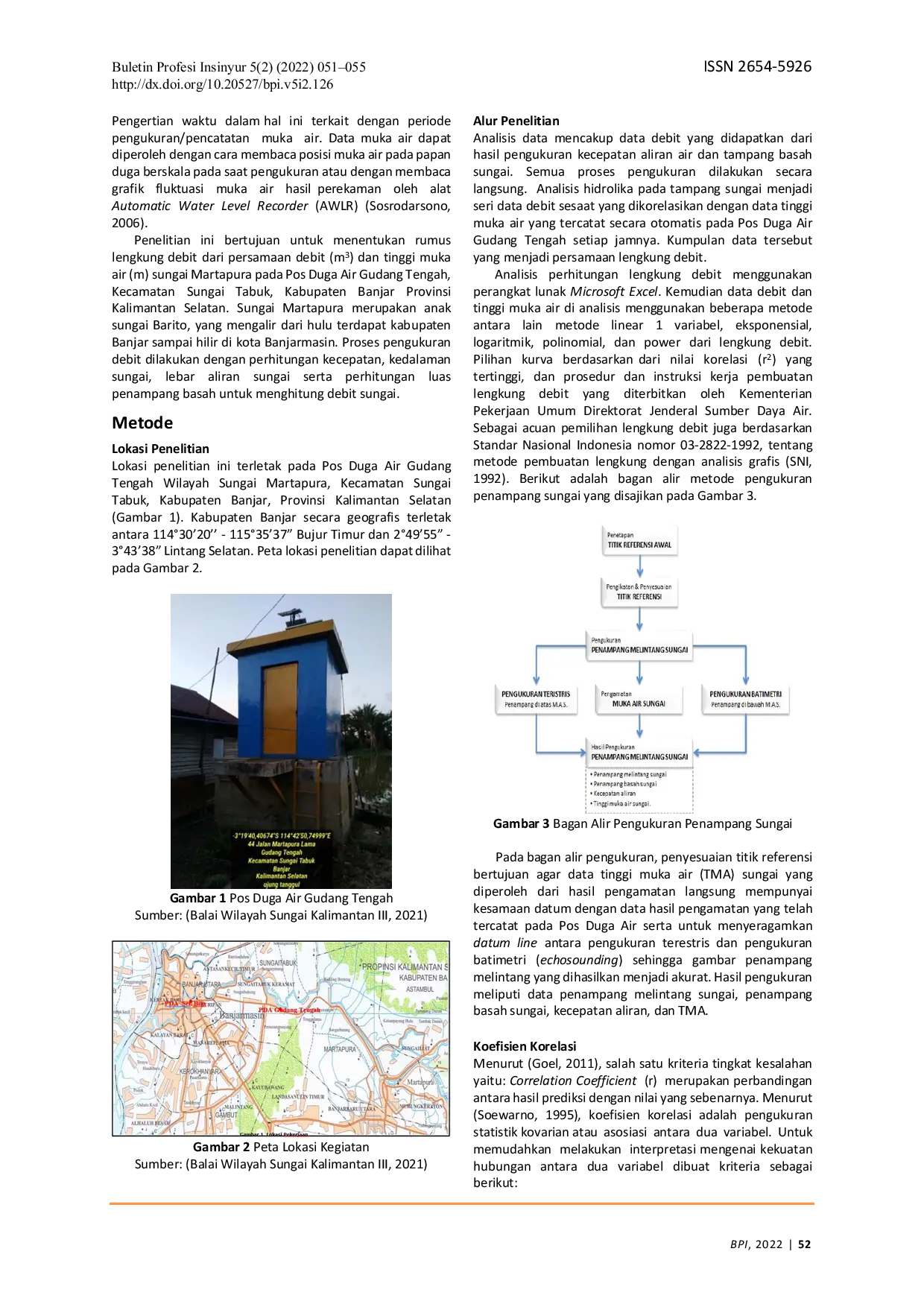 JURIS Analisis Kurva Lengkung Debit Sungai Martapura pada Pos Duga Air Gudang Tengah Kecamatan Sungai Tabuk Kabupaten Banjar Provinsi Kalimantan Selatan