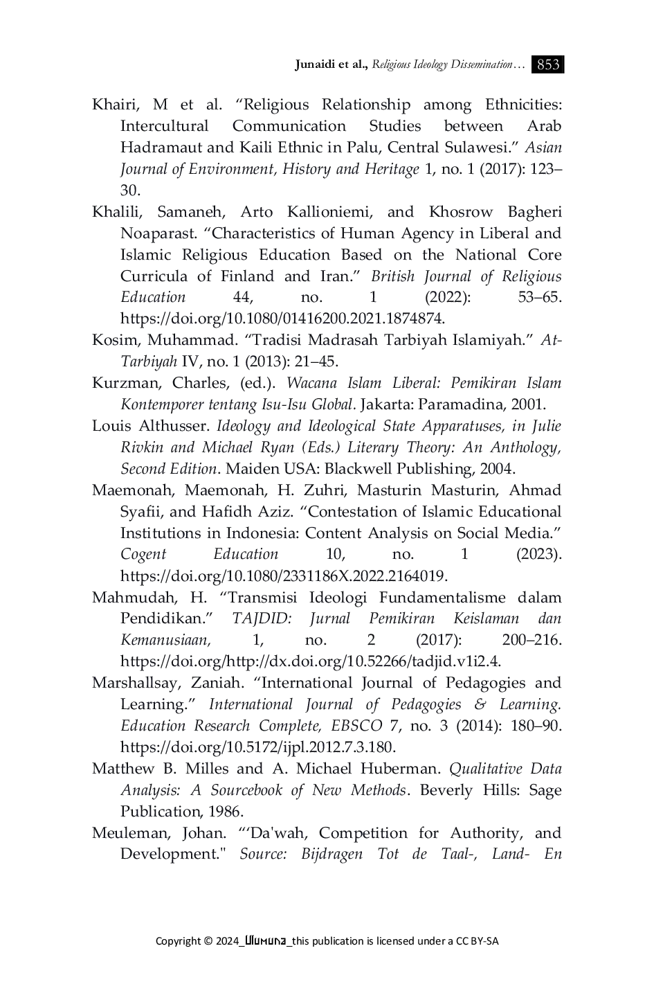 JURIS Religious Ideology Dissemination And Contestation In Indonesian Islamic Educational Institutions