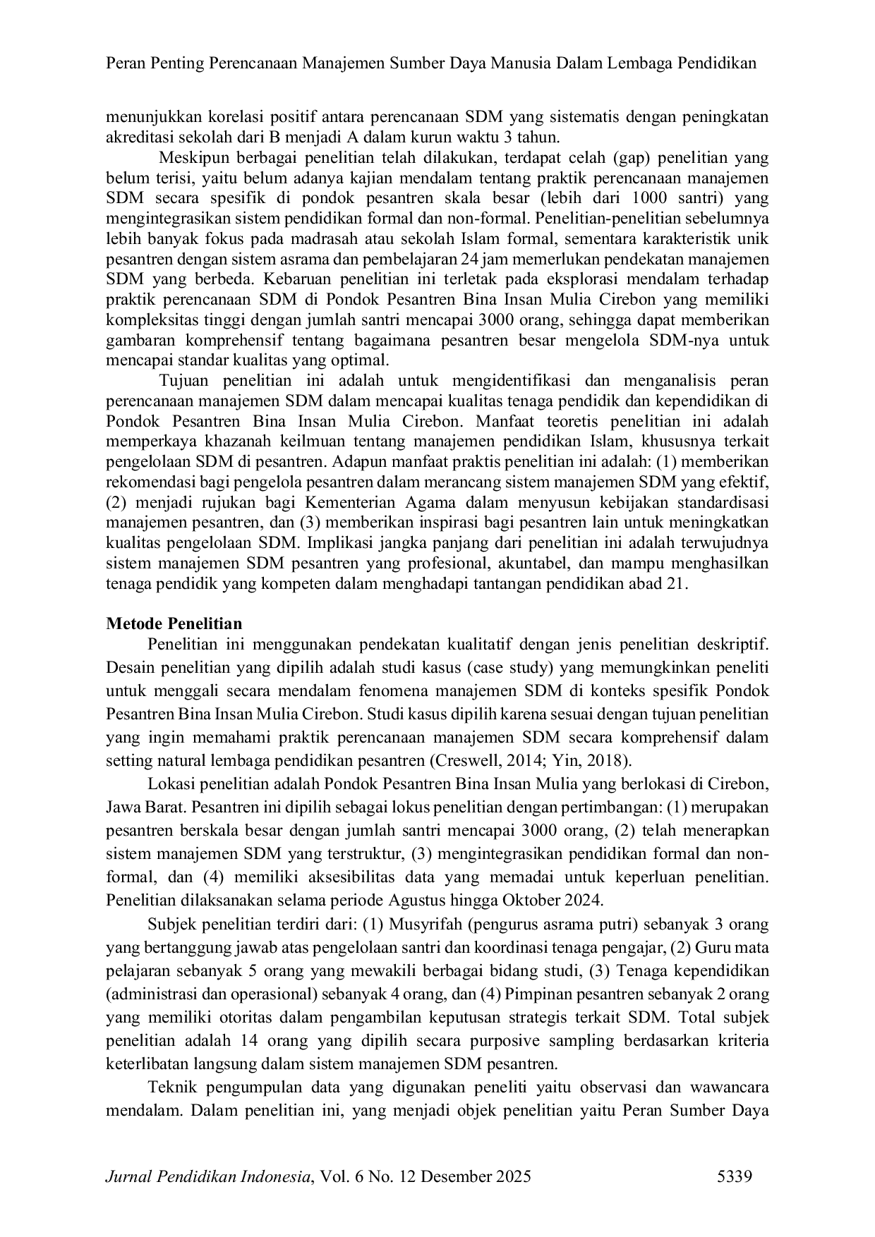 JURIS Peran Penting Perencanaan Manajemen Sumber Daya Manusia Dalam Lembaga Pendidikan