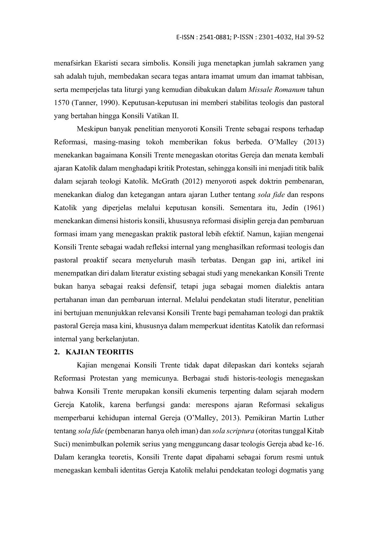 JURIS Konsili Trente Sebagai Jawaban Gereja Katolik Terhadap Reformasi Protestan Sebuah Refeksi Teologis Historis
