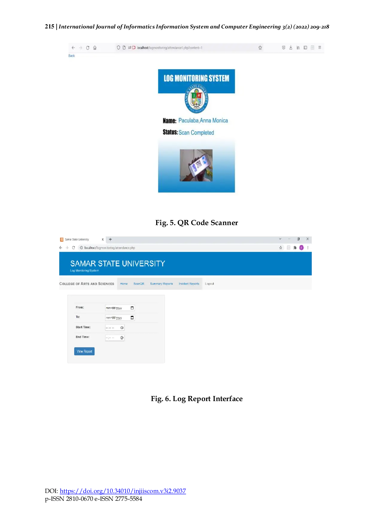 JURIS Log Monitoring System using Quick Response QR Code A State University s COVID 19 Contact Tracing System