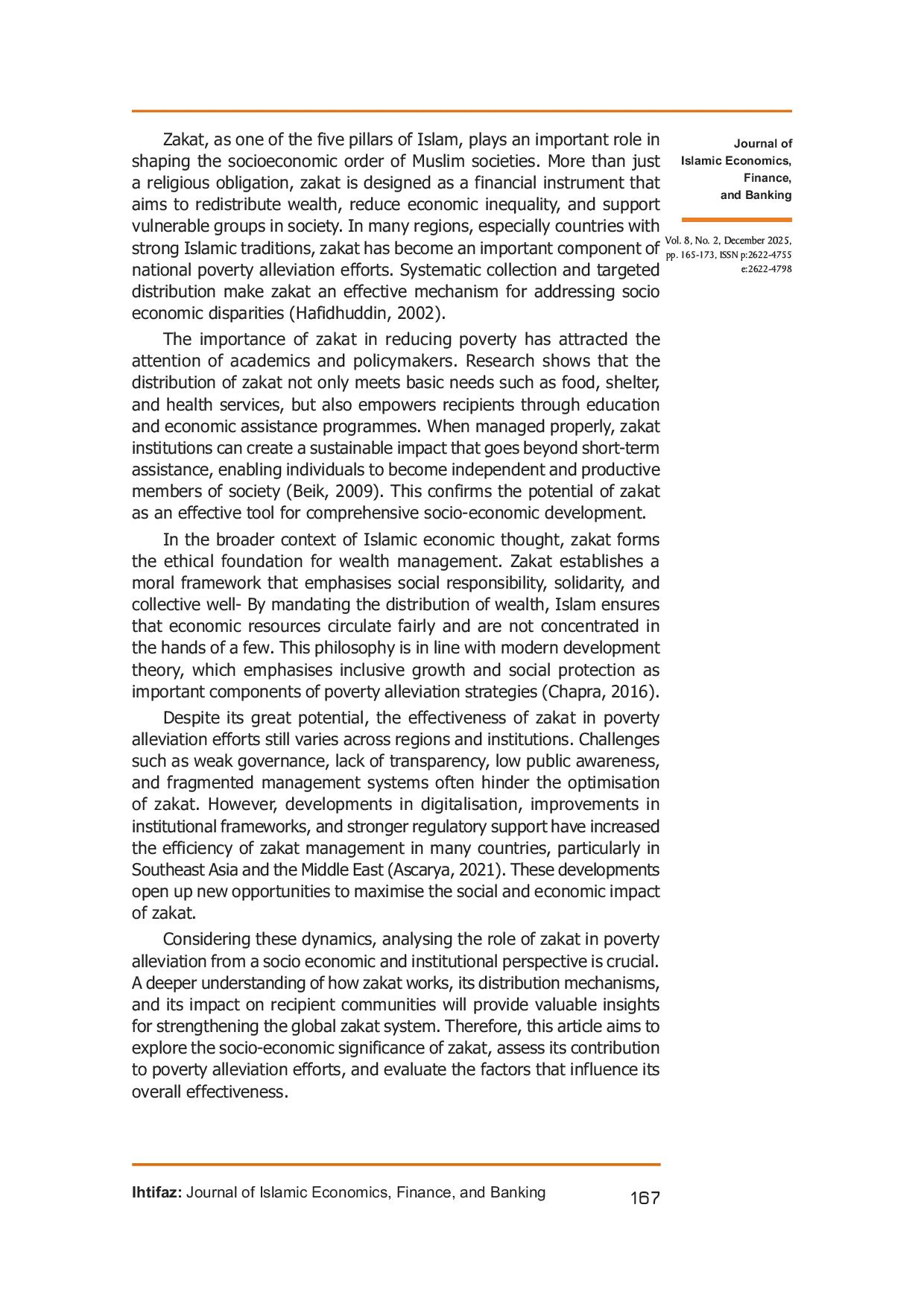 JURIS The Role of Zakat in Poverty Alleviation A Socio Economic Analysis