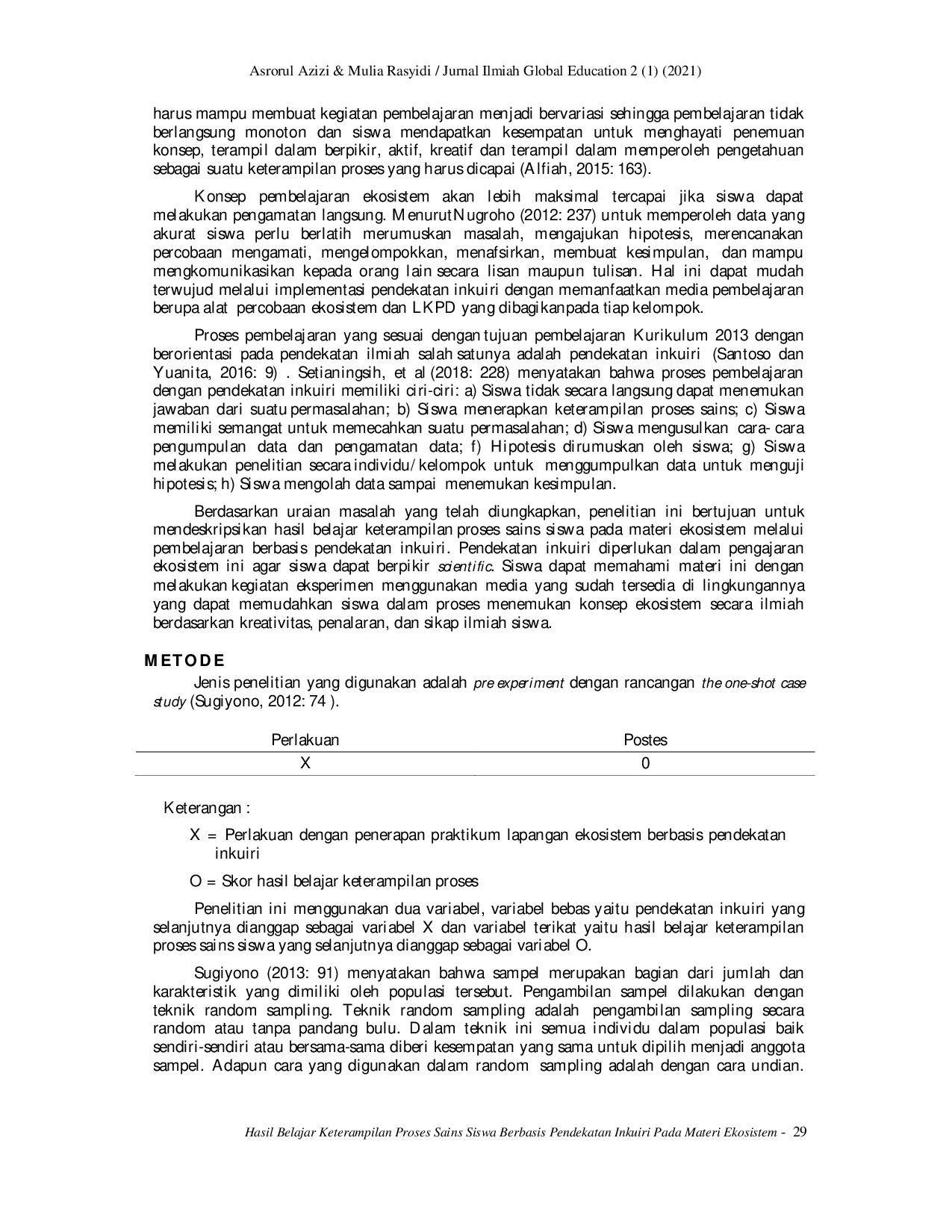 juris Hasil Belajar Keterampilan Proses Sains Siswa Berbasis Pendekatan Inkuiri Pada Materi Ekosistem