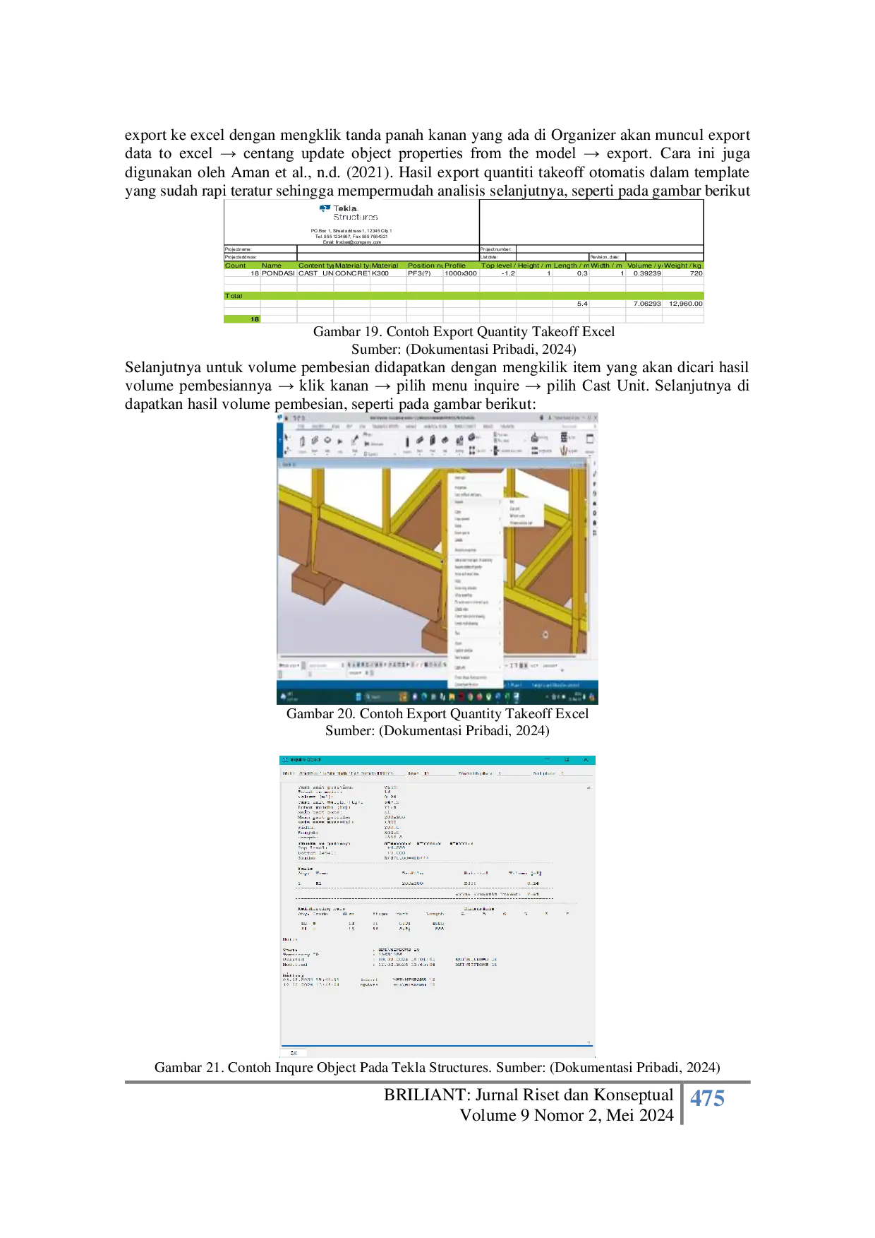 JURIS Aplikasi Building Information Modeling BIM Menggunakan Software Tekla Structuresx 2022 Pada Konstruksi Gedung Puskesmas Arjasa Kabupaten Sumenep Jawa Timur