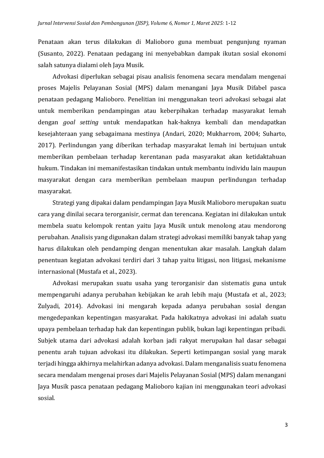 JURIS Strategi Advokasi Muhammadiyah Terhadap Jaya Musik Difabel Pasca Penataan Malioboro