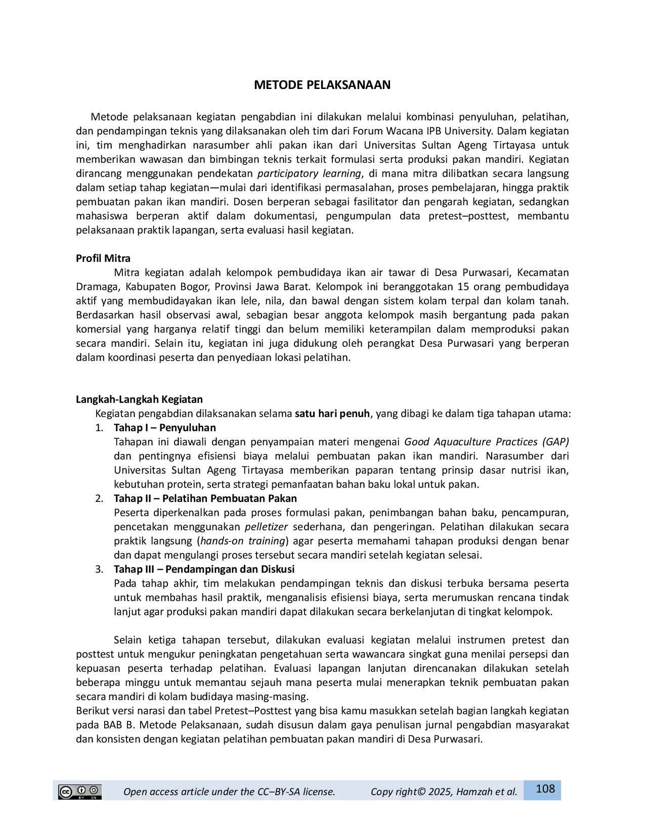 JURIS Pelatihan Produksi Pakan Ikan Mandiri Sebagai Upaya Efisiensi Biaya dan Kemandirian Usaha Pembudidaya di Desa Purwasiari