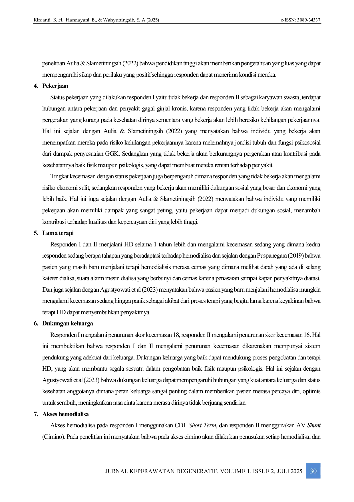 JURIS Terapi Musik Klasik Terhadap Kecemasan Pasien Gagal Ginjal Kronik Yang Menjalani Hemodialisa Di Rumah Sakit Pelni Jakarta