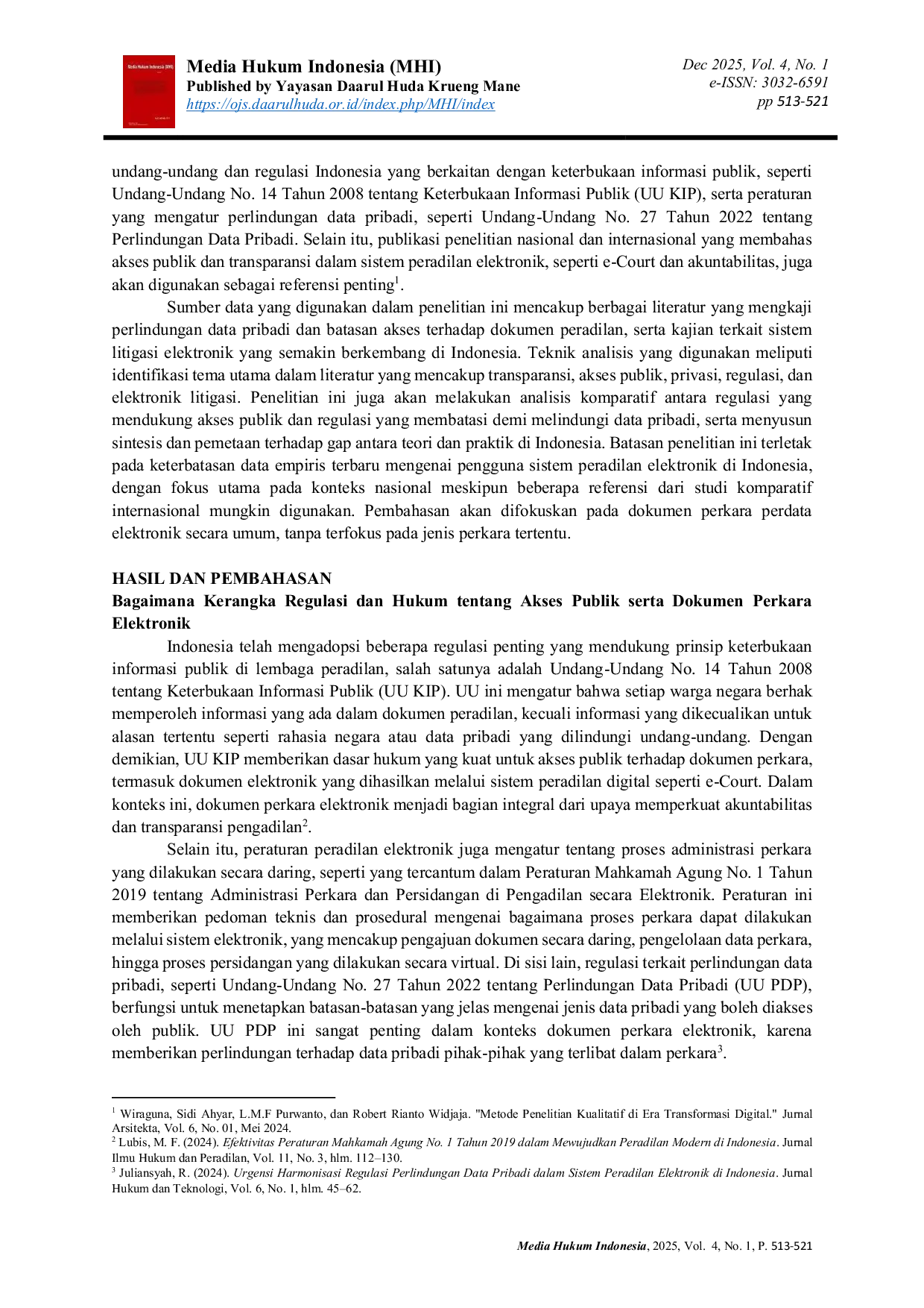 JURIS Transparency and Public Access to Electronic Civil Case Documents Between Openness and Data Privacy