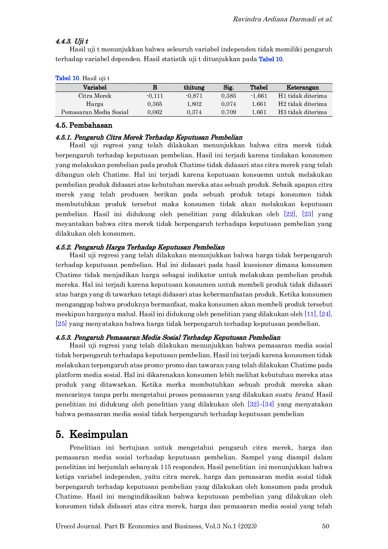 JURIS The Effect of Brand Image Price and Social Media Marketing on Chatime Product Purchasing Decisions