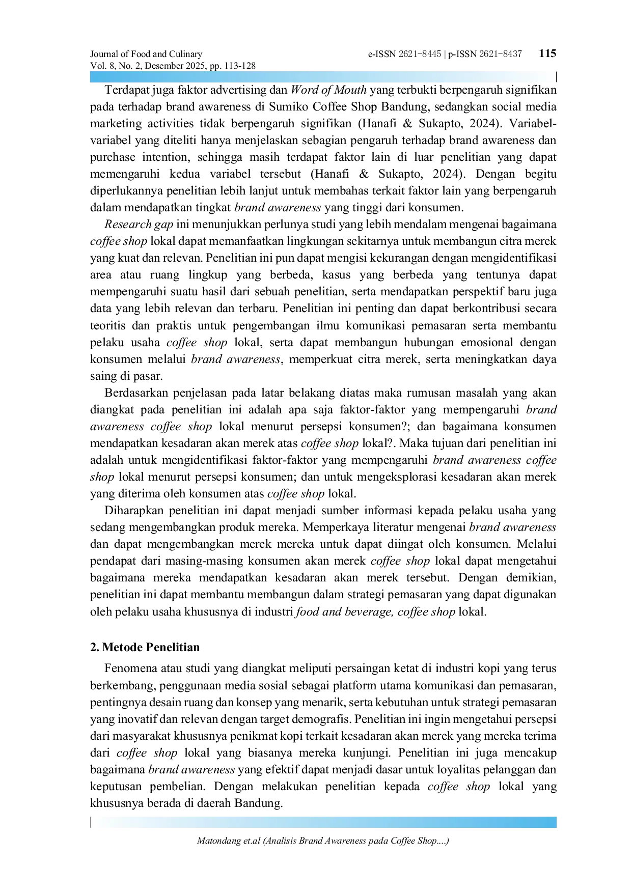 JURIS Analisis Brand Awareness pada Coffee Shop Lokal