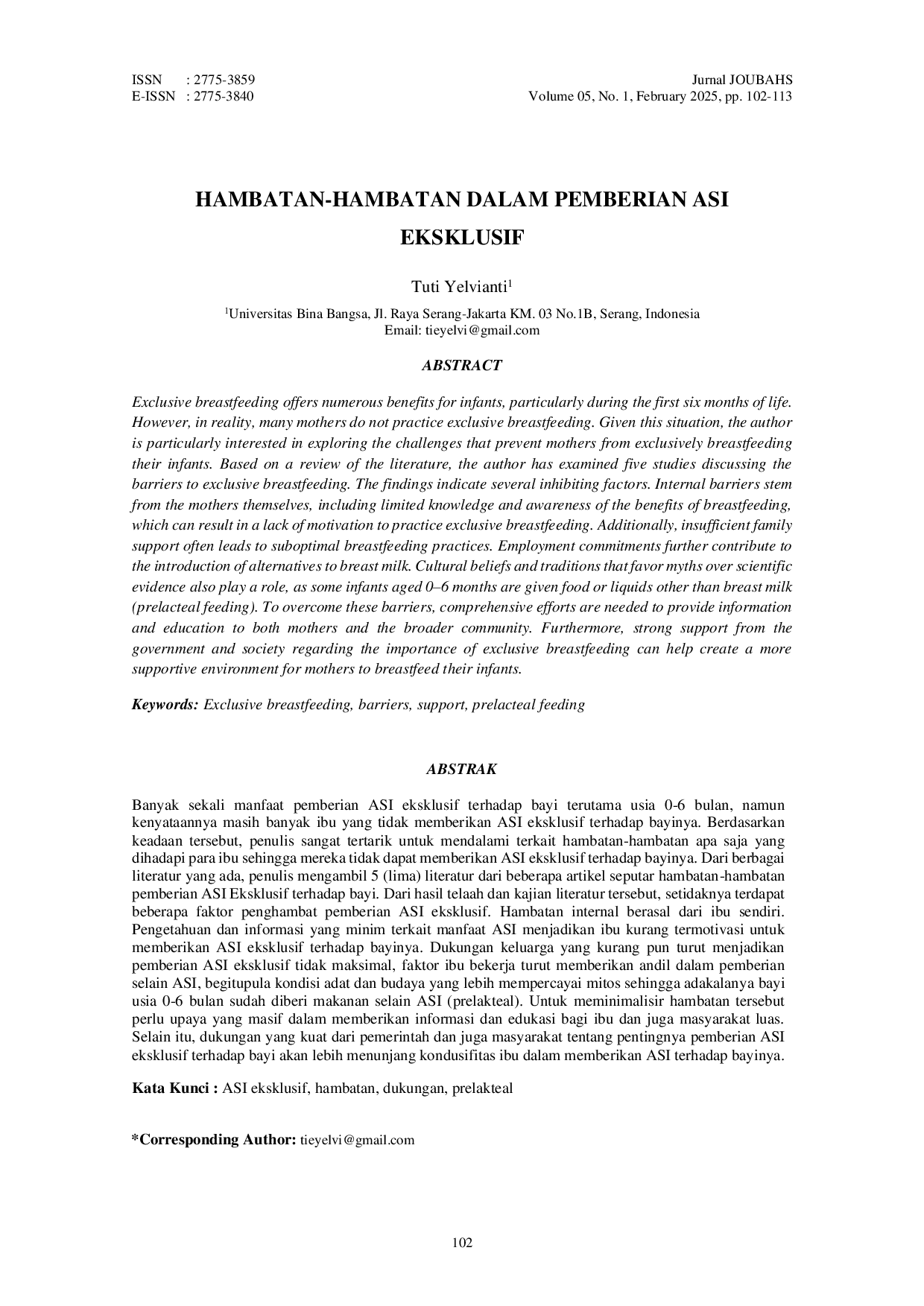 JURIS Hambatan Hambatan Dalam Pemberian Asi Eksklusif