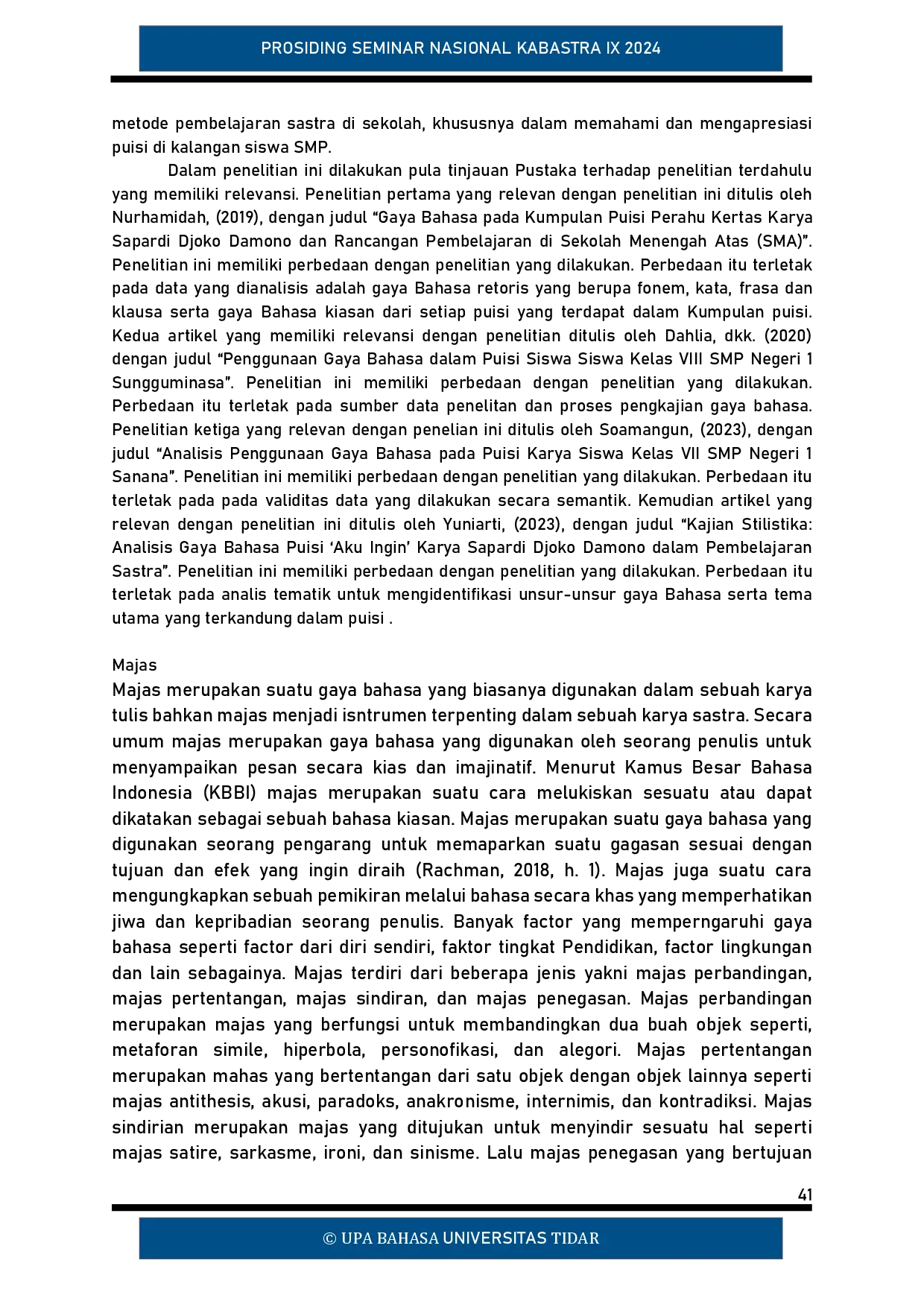 juris Majas Hiperbola pada Puisi Karya Polanco S Achri sebagai Alternatif Materi Ajar dalam Pembelajaran Unsur Puisi Siswa SMP