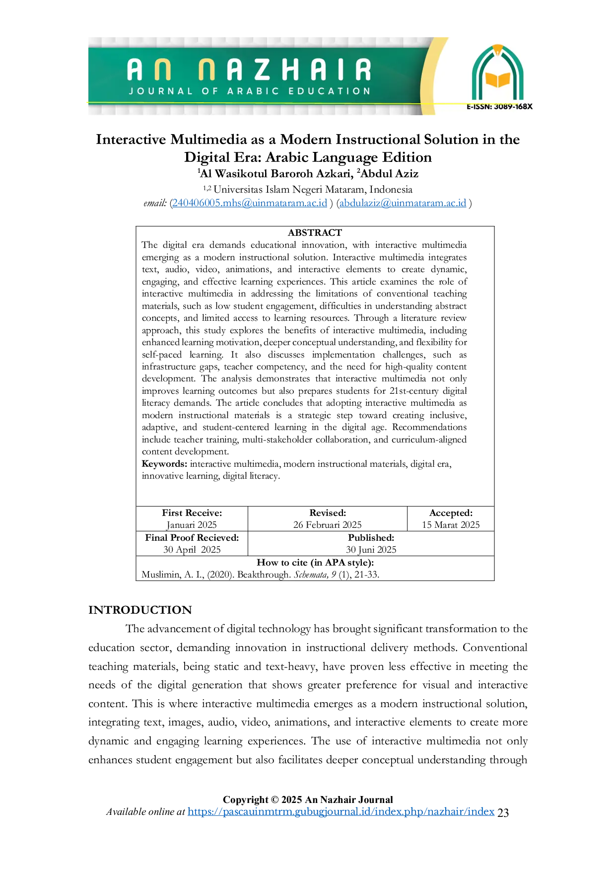 JURIS Interactive Multimedia as a Modern Instructional Solution in the Digital Era Arabic Language Edition