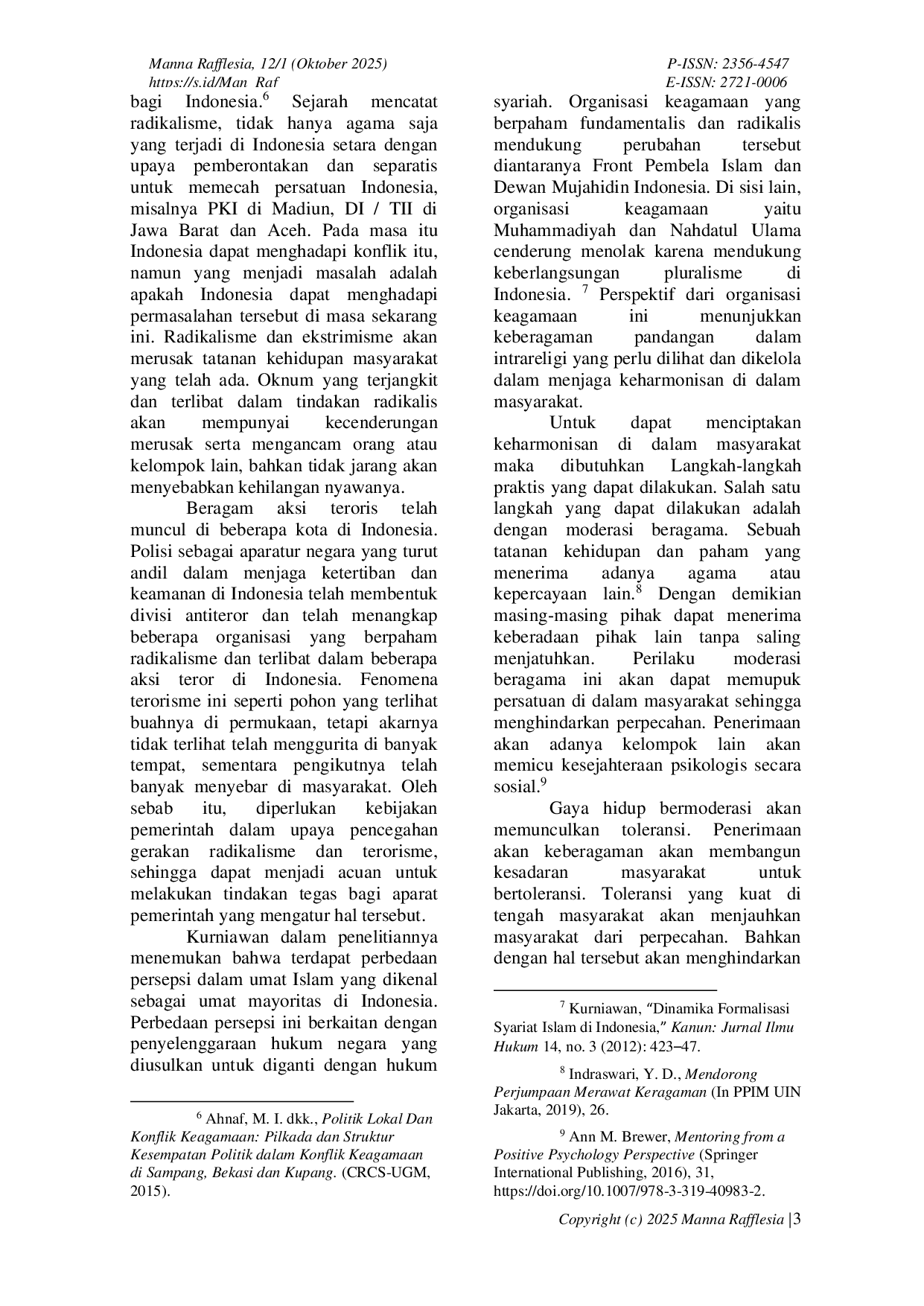 JURIS Analisis Praksis Moderasi Beragama Masyarakat Salatiga Sebagai Kota Toleran