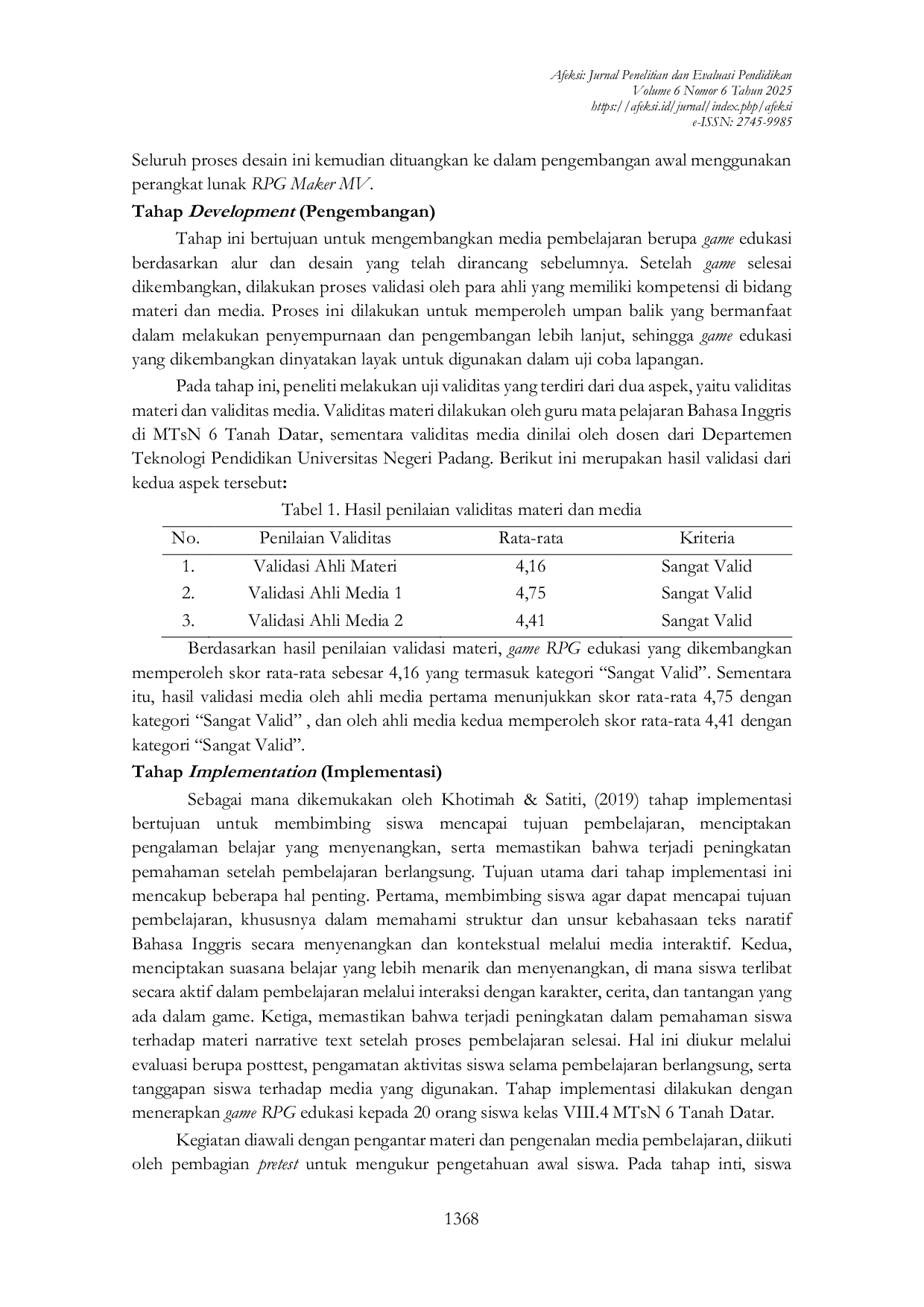 JURIS Pengembangan Game RPG Edukasi Pada Materi Narative Text Mata Pelajaran Bahasa Inggris Kelas VIII SMP MTs