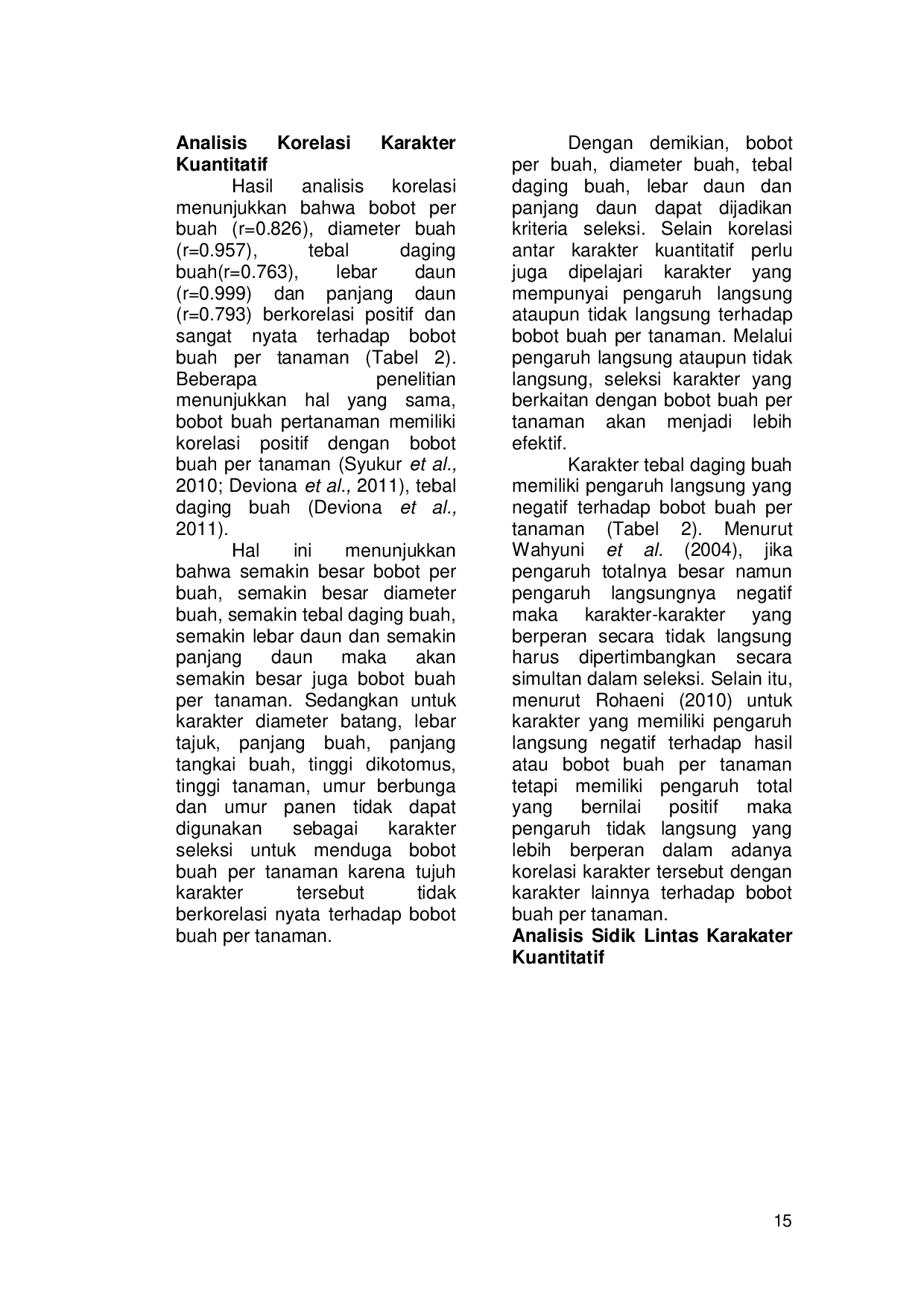 JURIS Analisis Korelasi dan Sidik Lintas Karakter Kuantitatif 20 Genotipe Cabai Capsicum annuum L
