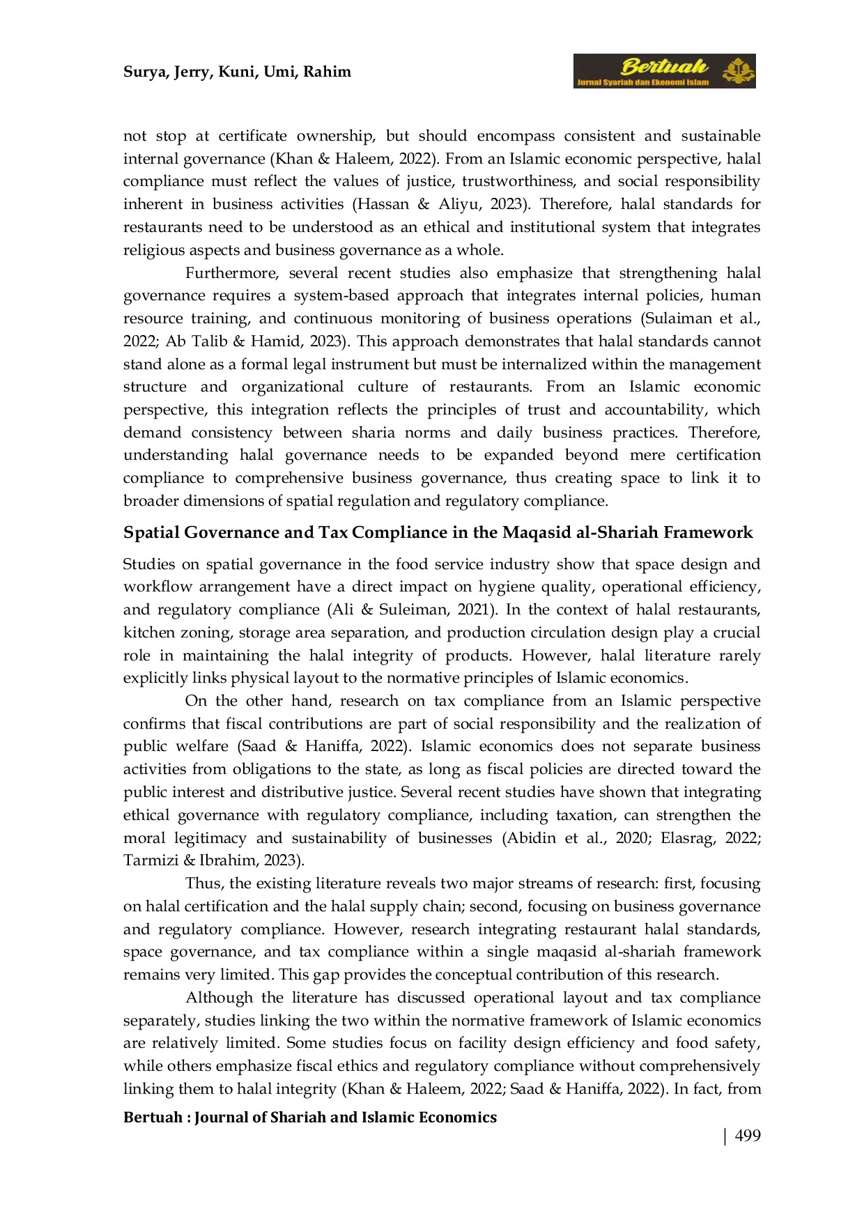 JURIS Beyond Halal Certification Restaurant Standards Spatial Governance and Tax Compliance in Islamic Economic Perspective