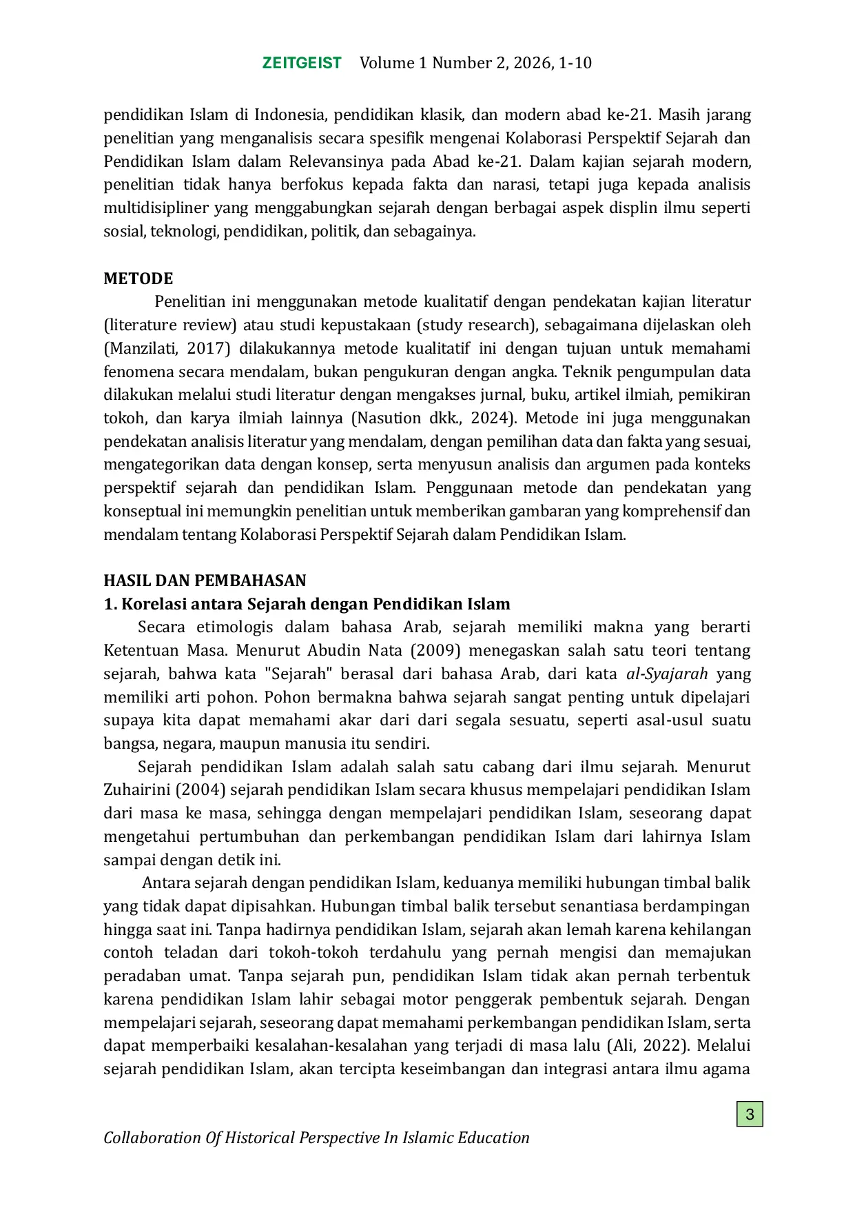 JURIS Tiara Dewi COLLABORATION OF HISTORICAL PERSPECTIVE IN ISLAMIC EDUCATION
