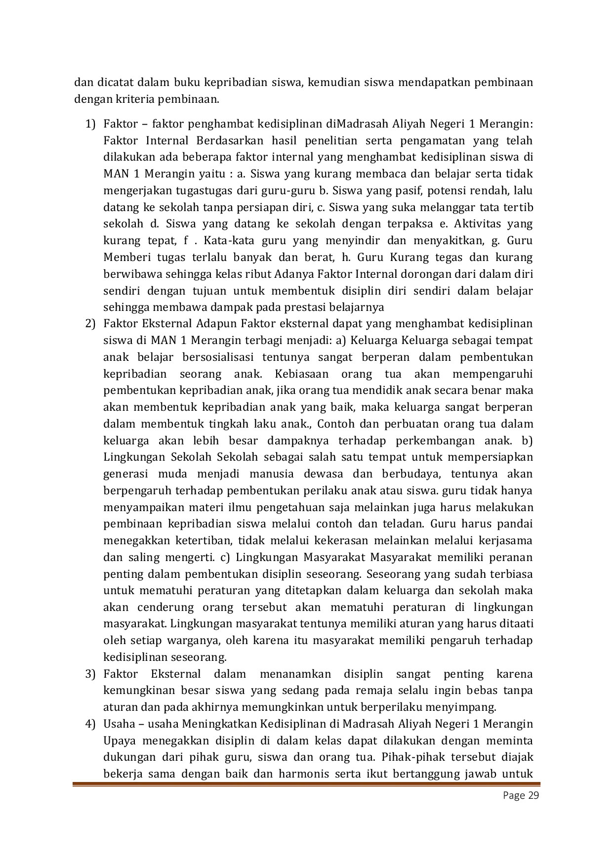 JURIS Pembinaan Kedisiplinan Peserta Didik Di Madrasah Aliyah Negeri 1 Merangin