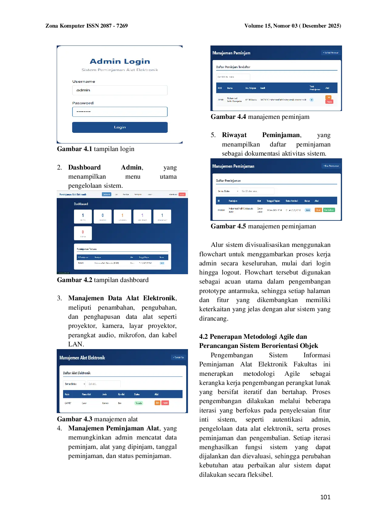JURIS Pengembangan Sistem Informasi Peminjaman Alat Elektronik Fakultas dengan Metodologi Agile dan Paradigma Object Oriented