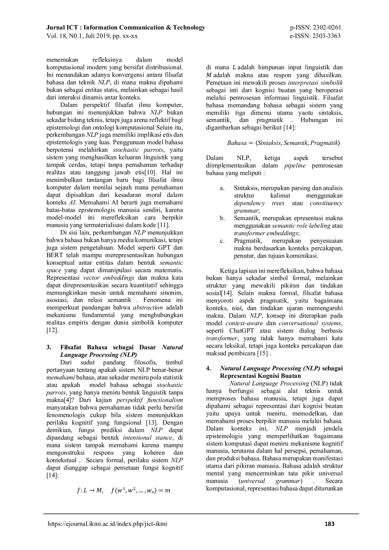 JURIS Dari Sintaksis ke Pemahaman Natural Language Processing NLP dalam Filsafat Ilmu Komputer