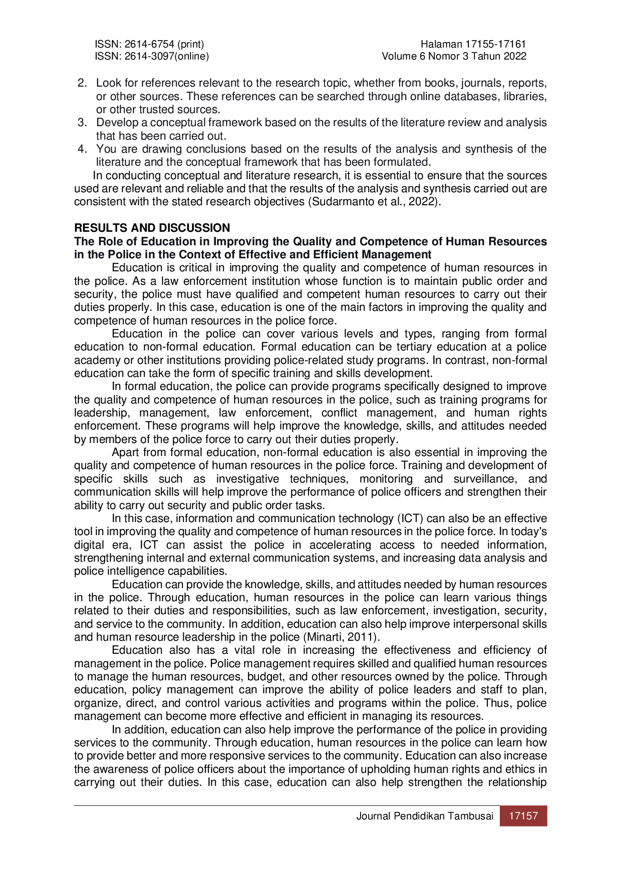 JURIS The Role of Education in Improving Human Resource Management in the Police Strategy and Implementation