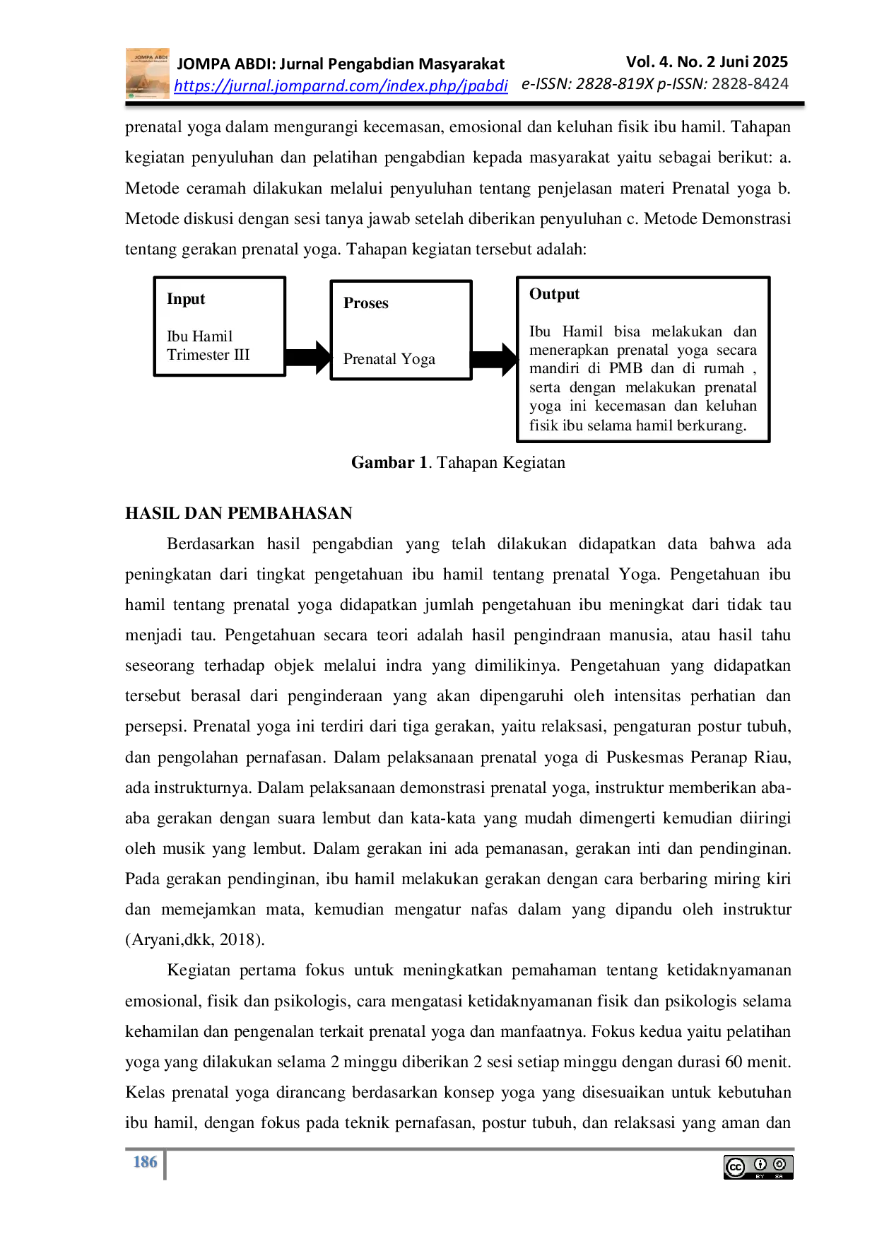 JURIS Pelatihan Prenatal Yoga Sebagai Upaya Meningkatkan Kesehatan Fisik Mental dan Emosional Ibu Hamil Di Wilayah Puskesmas Peranap Riau